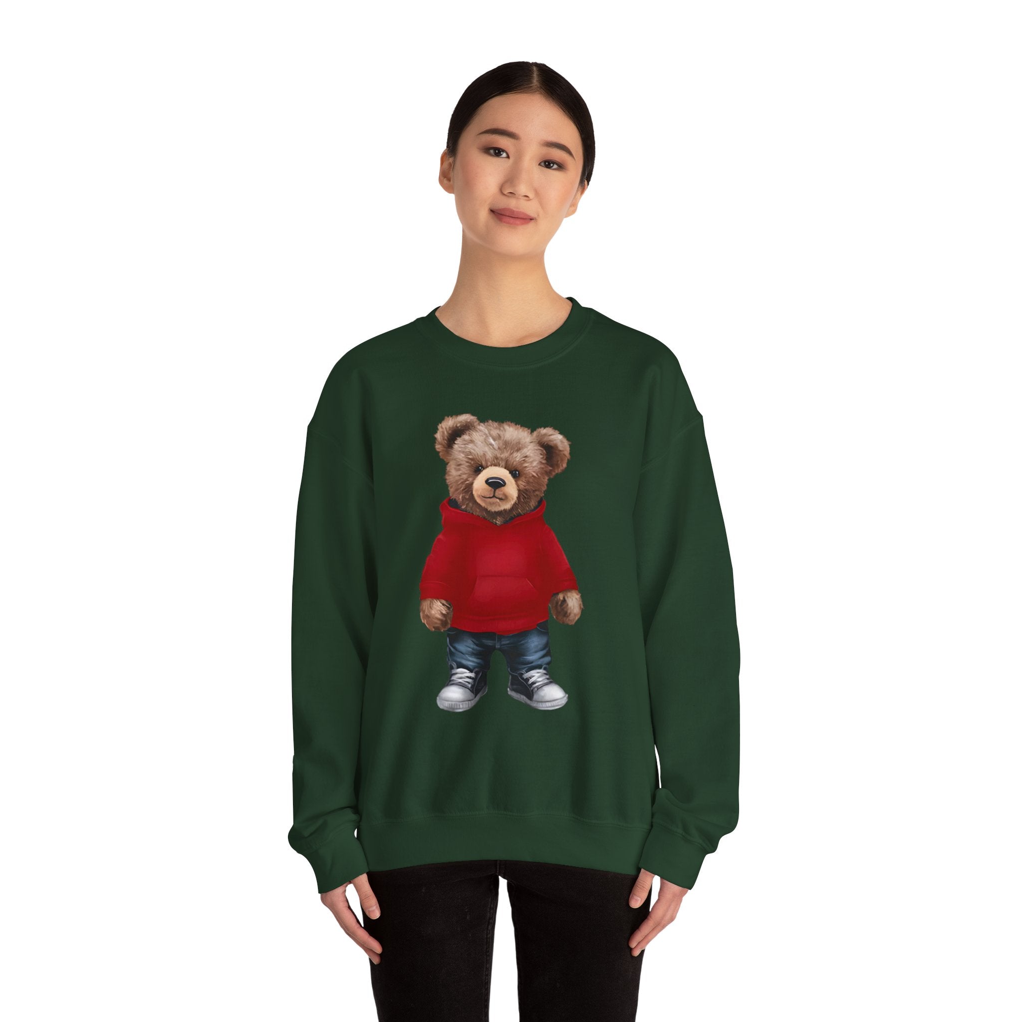 CUSTOMIZABLE: Cozy Bear Red Hoodie Sweatshirt Crewneck