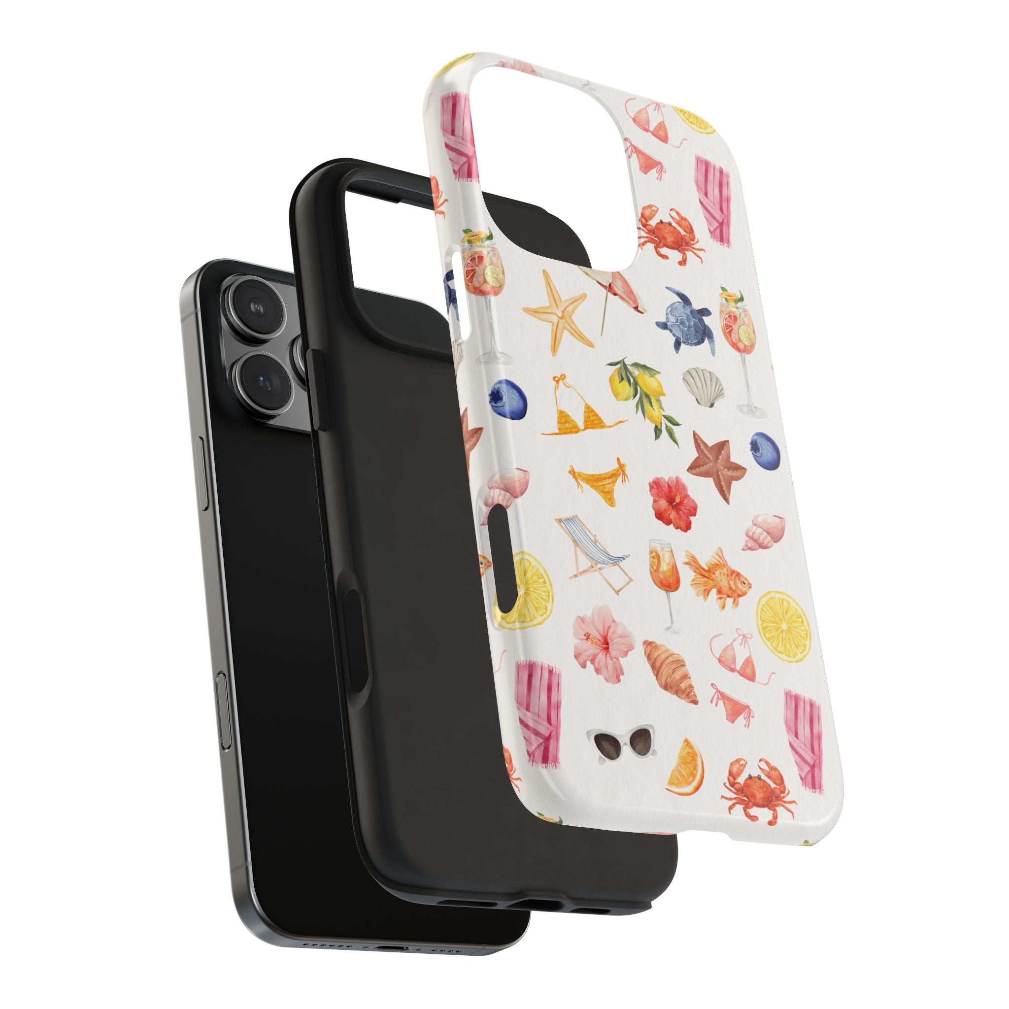 Customizable: Tropical Summer Phone Case, Vivid Coastal Design, Perfect Gift for Beach Lovers, Vacation Memories, Durable Tough Cases
