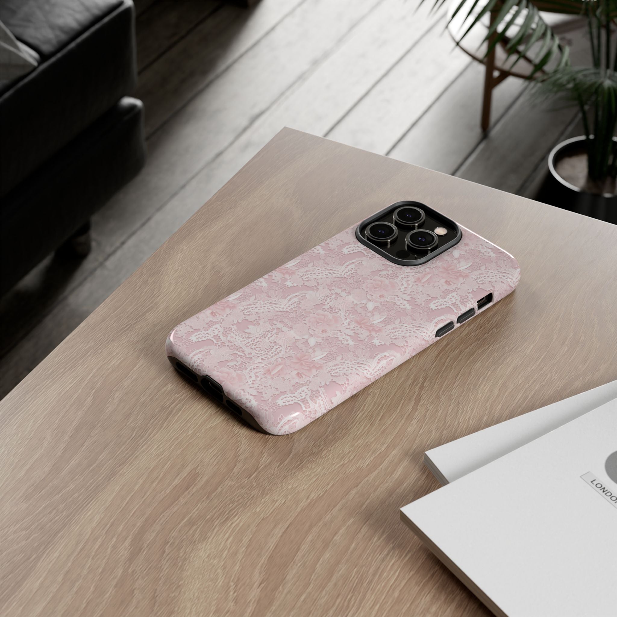 Customizable: Pink Floral Phone Case, Stylish Tough Cases, Unique Gift for Her, Cute Phone Accessories, Floral Tech Cover