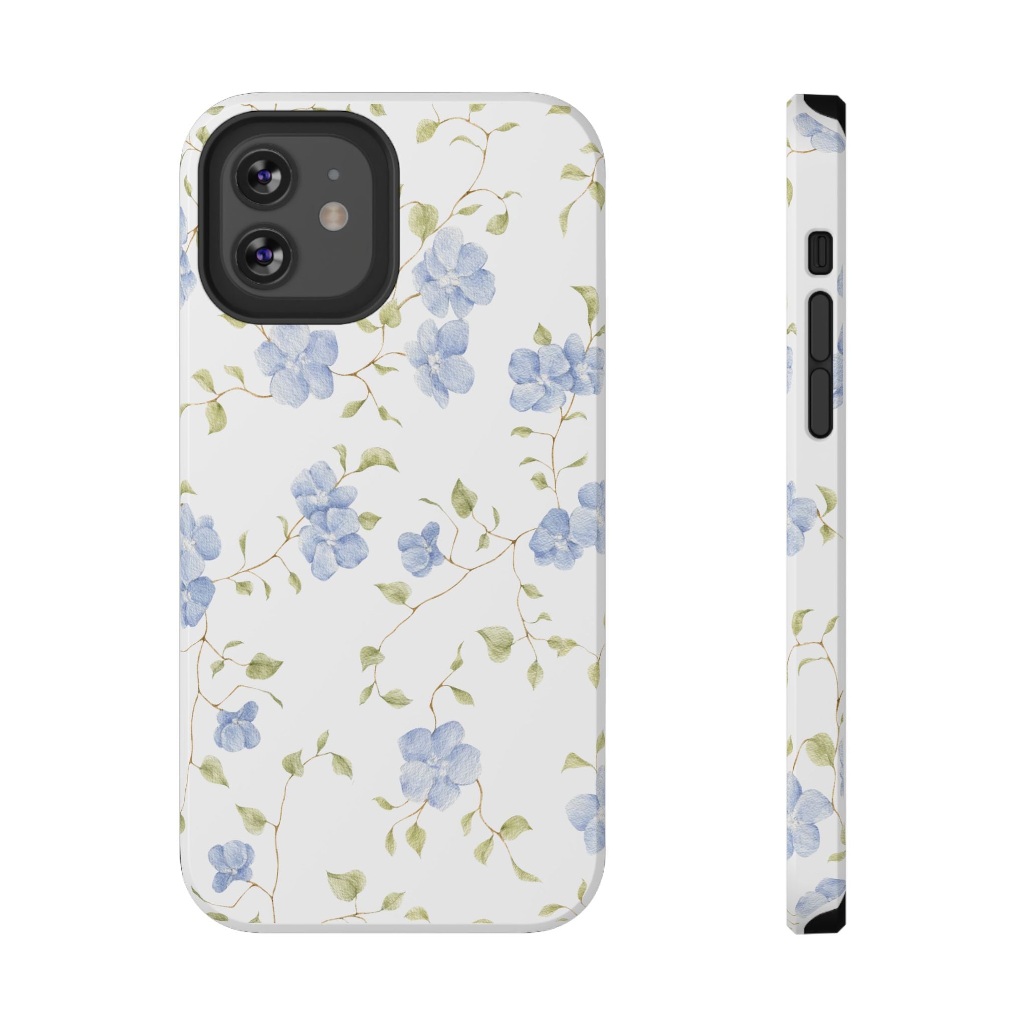 Customizable: Blue Floral Impact-Resistant Phone Case