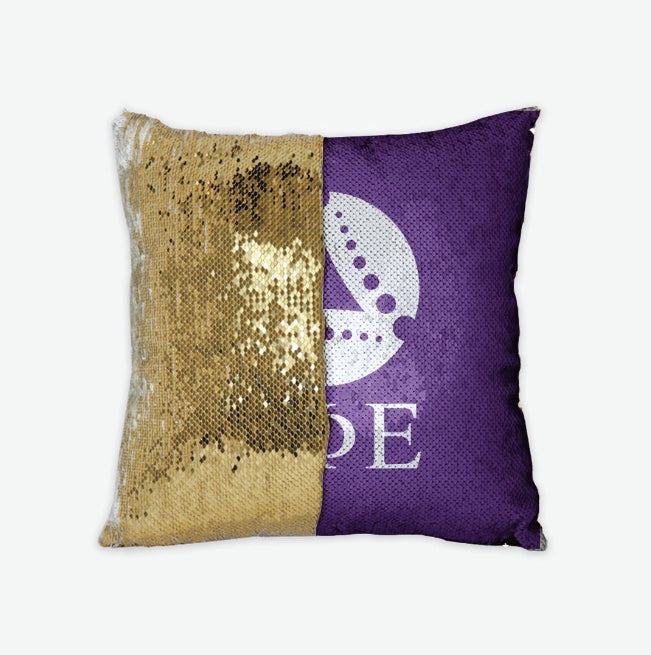 Delta Phi Epsilon Sequin Pillow Cover