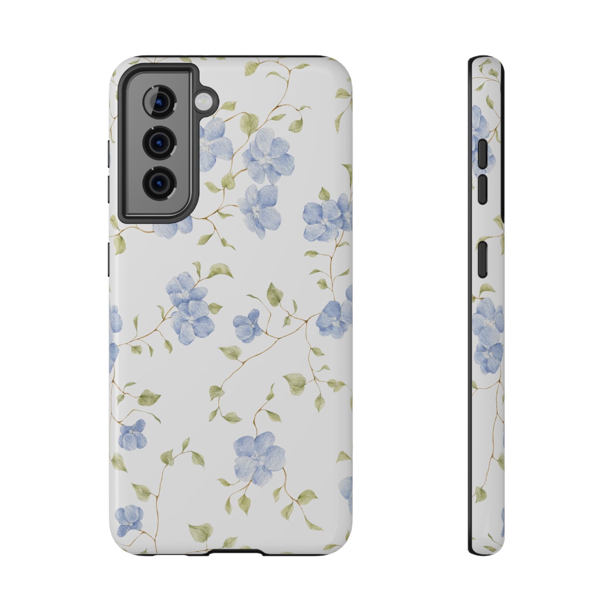 Customizable: Blue Floral Impact-Resistant Phone Case