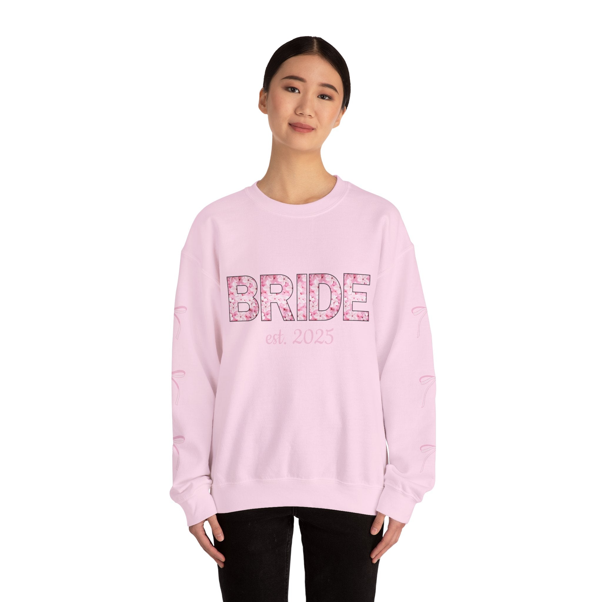 Floral Bride Sweatshirt - Customizable Wedding Date and Name