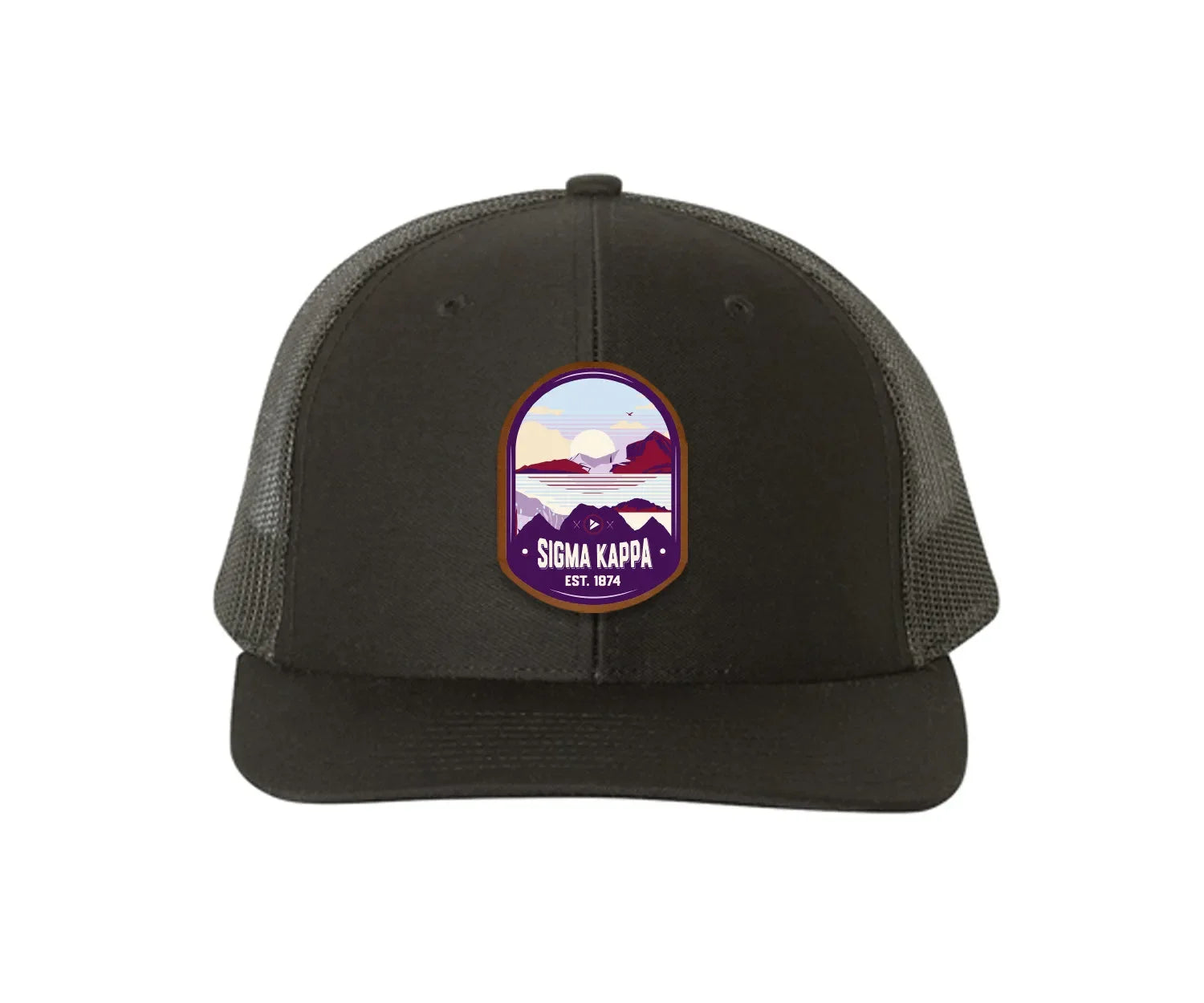 Sigma Kappa Richardson 112 UV Print Leatherette Patch Trucker Hat - Ventura