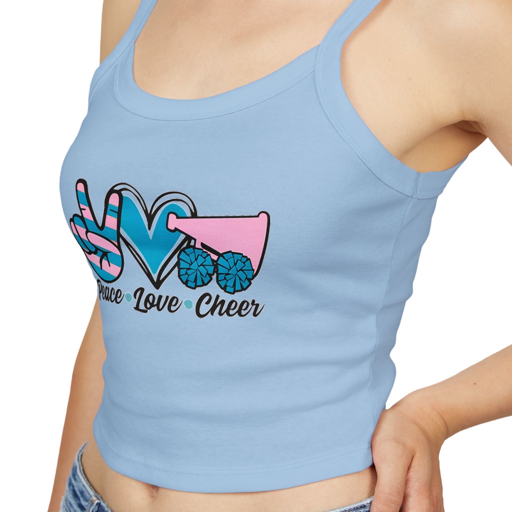 Customizable Women's Peace Love Cheer Tank, Cheerleading Apparel, Cute Gift for Cheerleaders