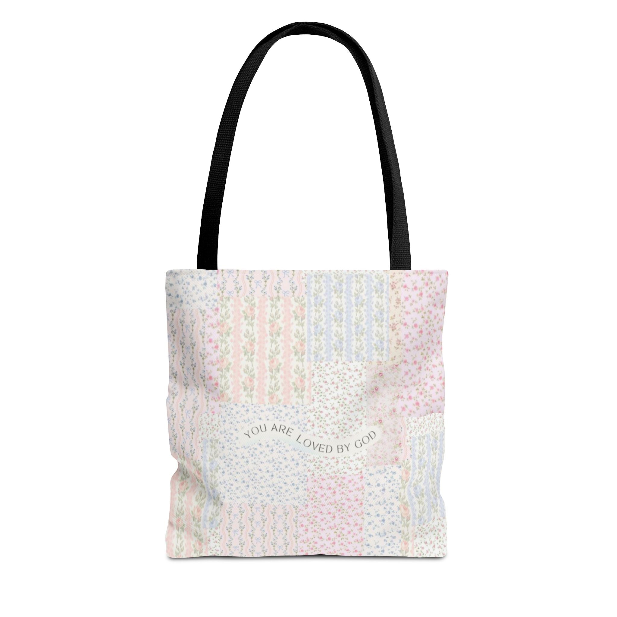 Spiritual Tote Bag with Floral Design, Inspirational Gift for Women, Church Bag, Eco-Friendly Shoulder Tote, Everyday Use