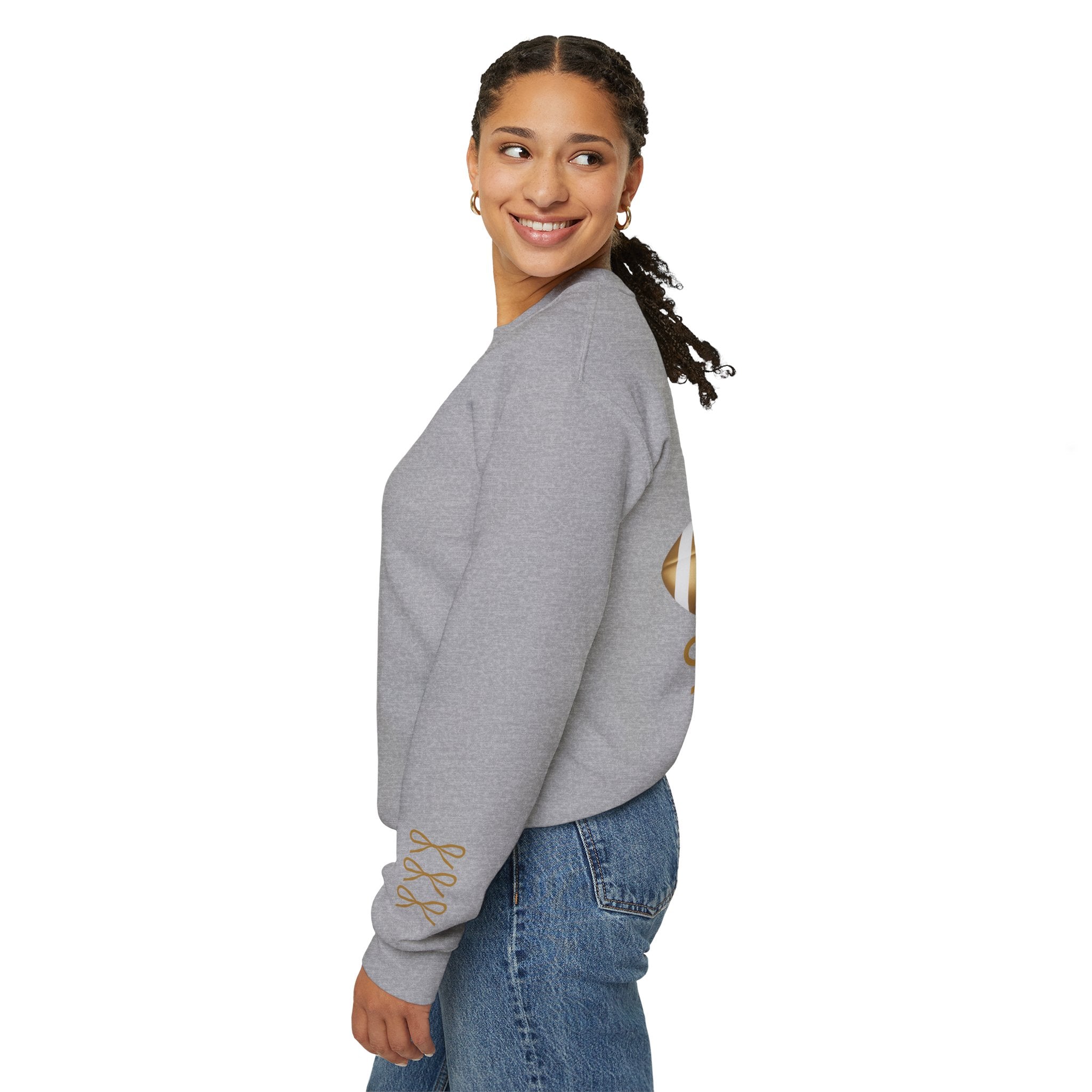 Customizable Gold Football & Bows Sweatshirt