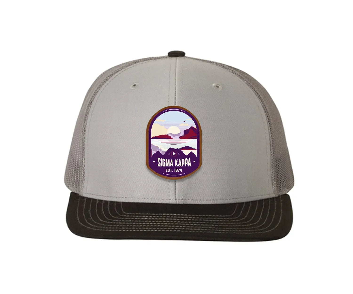 Sigma Kappa Richardson 112 UV Print Leatherette Patch Trucker Hat - Ventura