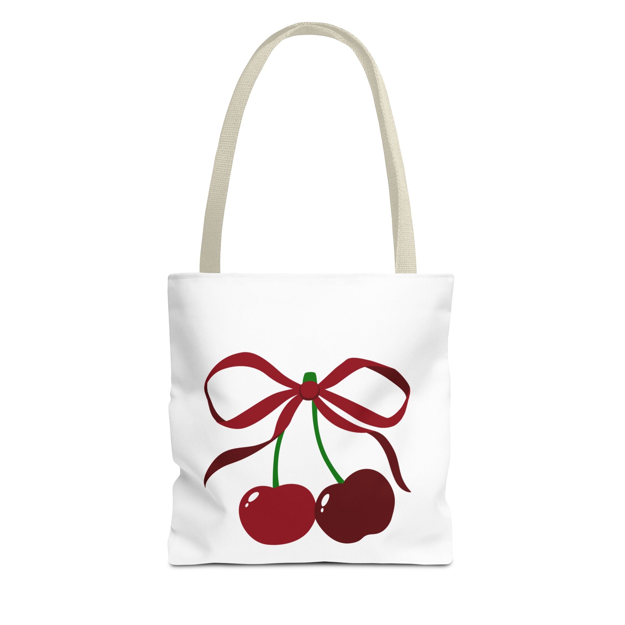 Customizable: Cherry Bow Tote Bag, Cute Carry-All for Everyday, Gift for Her, Eco-Friendly Shopping Bag, Perfect for Summer Outings