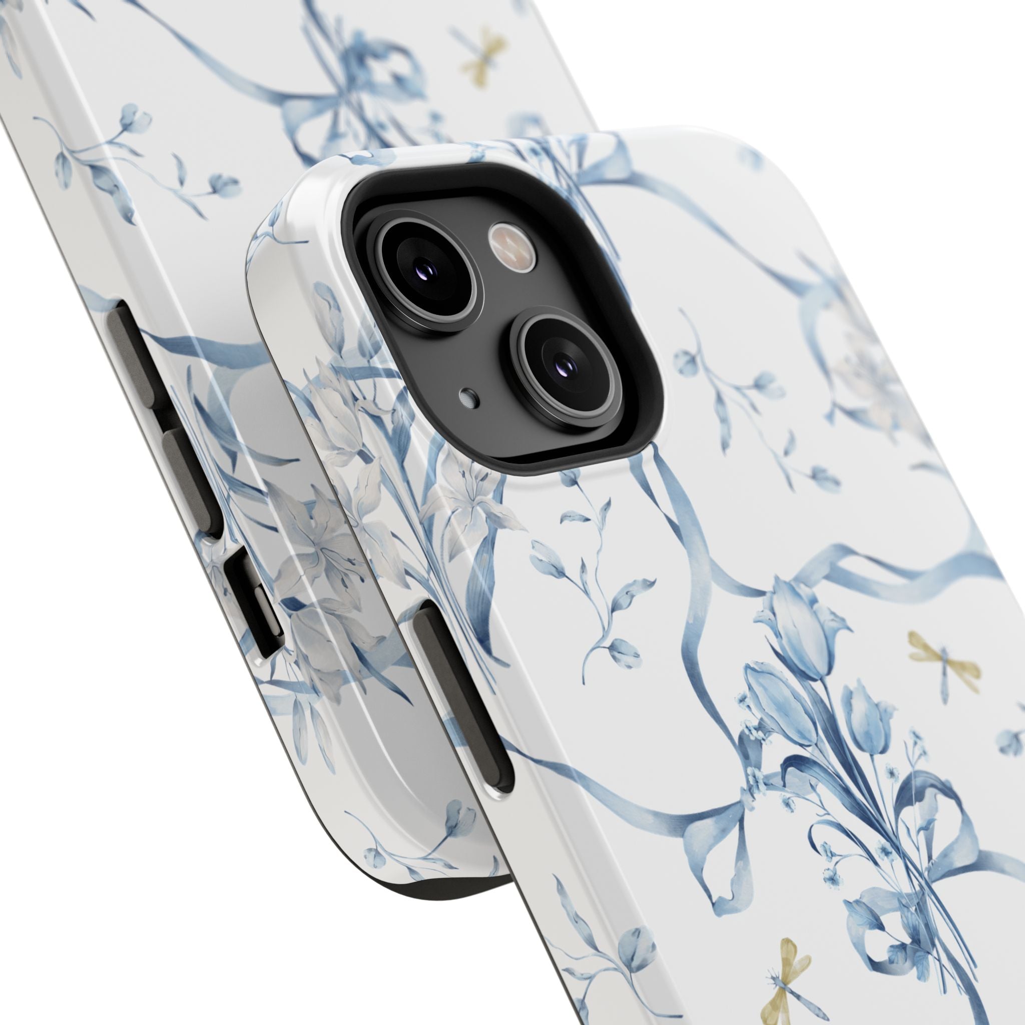 Customizable: Blue Floral-Inspired Phone Case