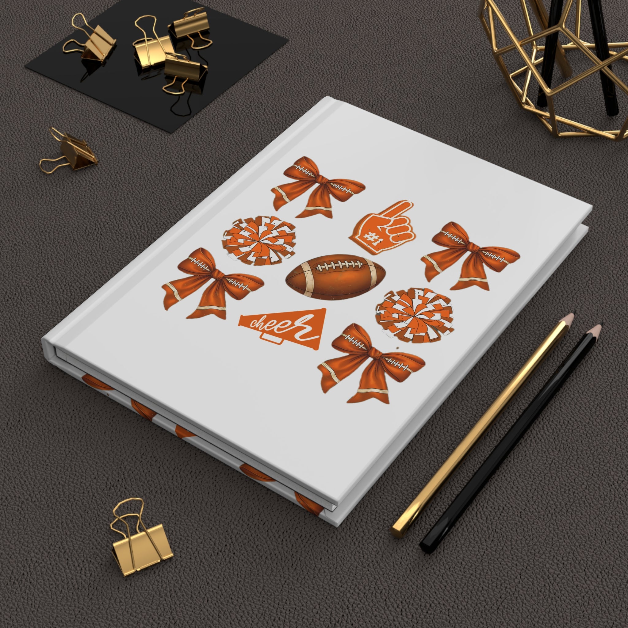 Customizable Cheer Football Hardcover Journal