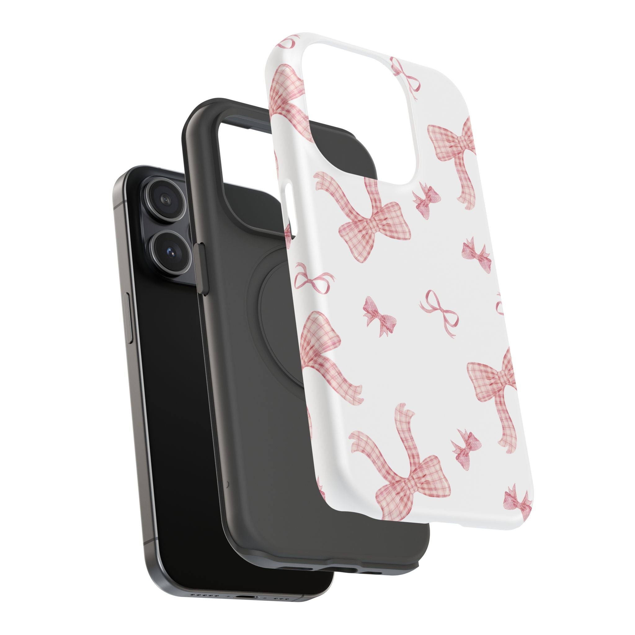 Customizable: Gingham Chic Bow Pattern Phone Case