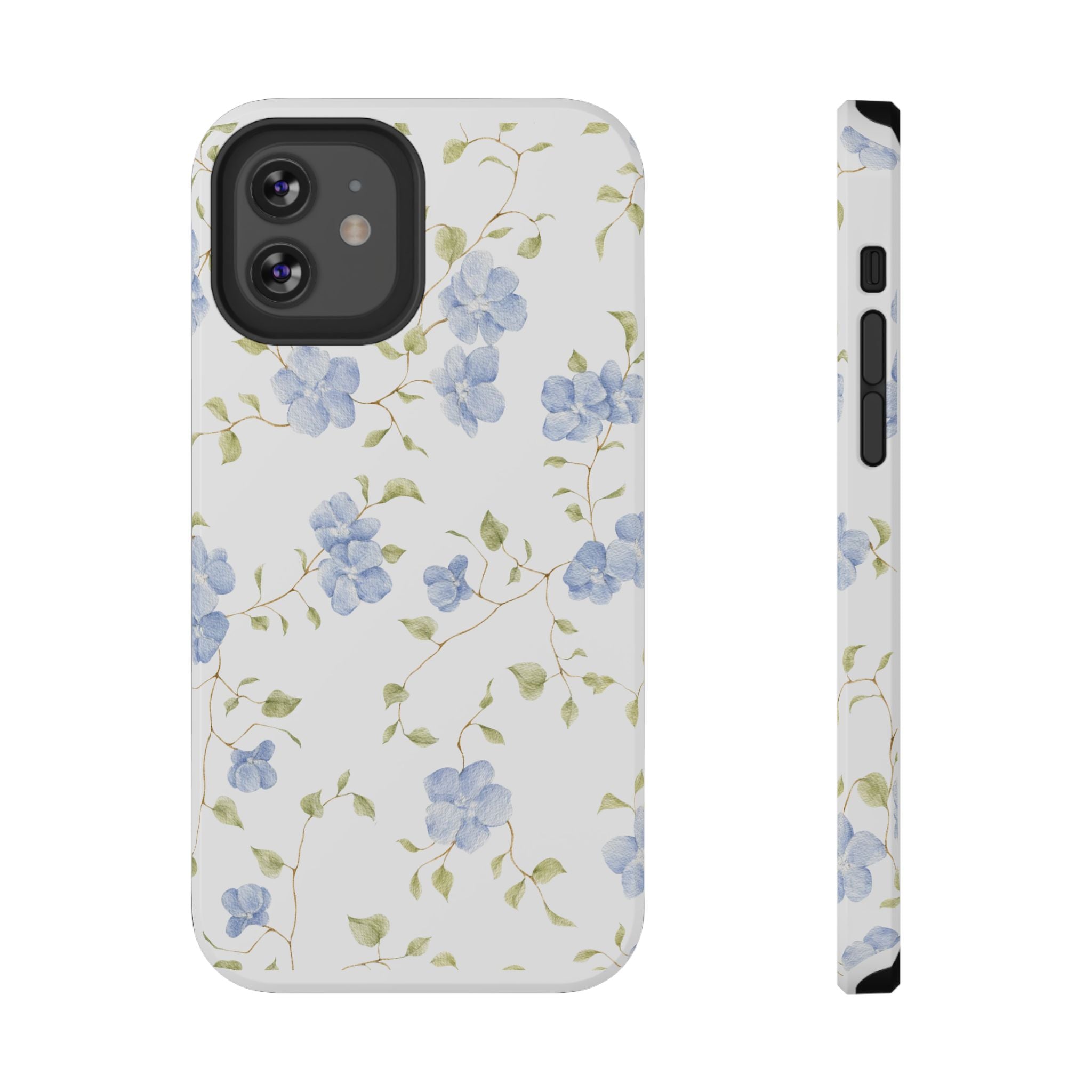 Customizable: Blue Floral Impact-Resistant Phone Case