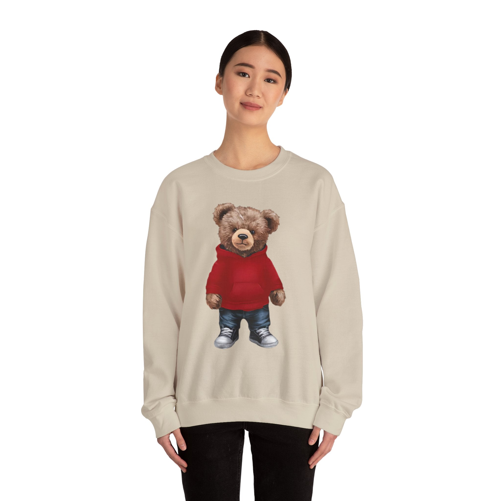 CUSTOMIZABLE: Cozy Bear Red Hoodie Sweatshirt Crewneck