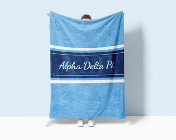 Alpha Delta Pi XL 60x80 Sherpa Throw Blanket - Midnight Horizon Diamond