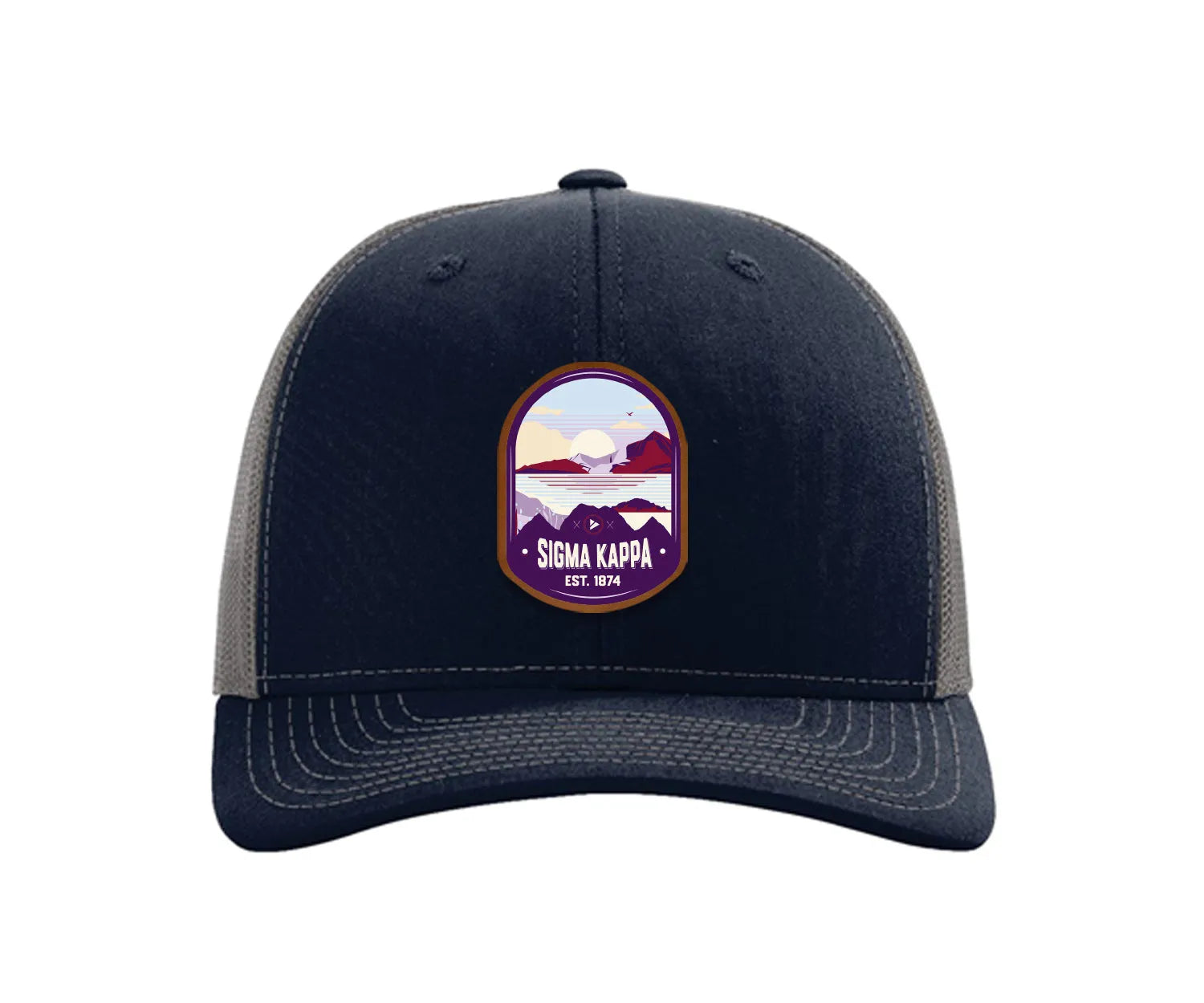 Sigma Kappa Richardson 112 UV Print Leatherette Patch Trucker Hat - Ventura