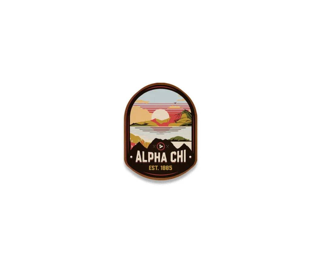 Alpha Chi Omega Richardson 112 UV Print Leatherette Patch Trucker Hat - Ventura