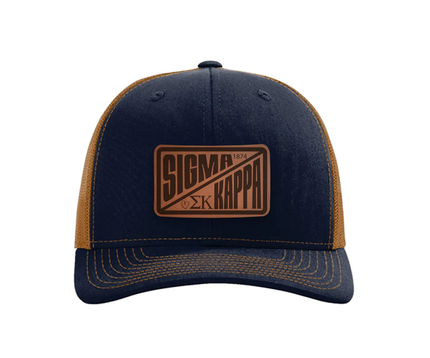 Sigma Kappa Richardson 112 Leatherette Patch Trucker Hat - Divide