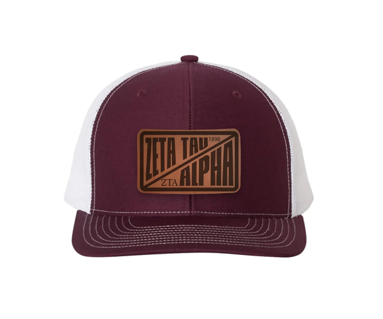 Zeta Tau Alpha Richardson 112 Leatherette Patch Trucker Hat - Divide
