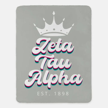 Zeta Tau Alpha Sherpa Blanket - Retro XL 60"x80"