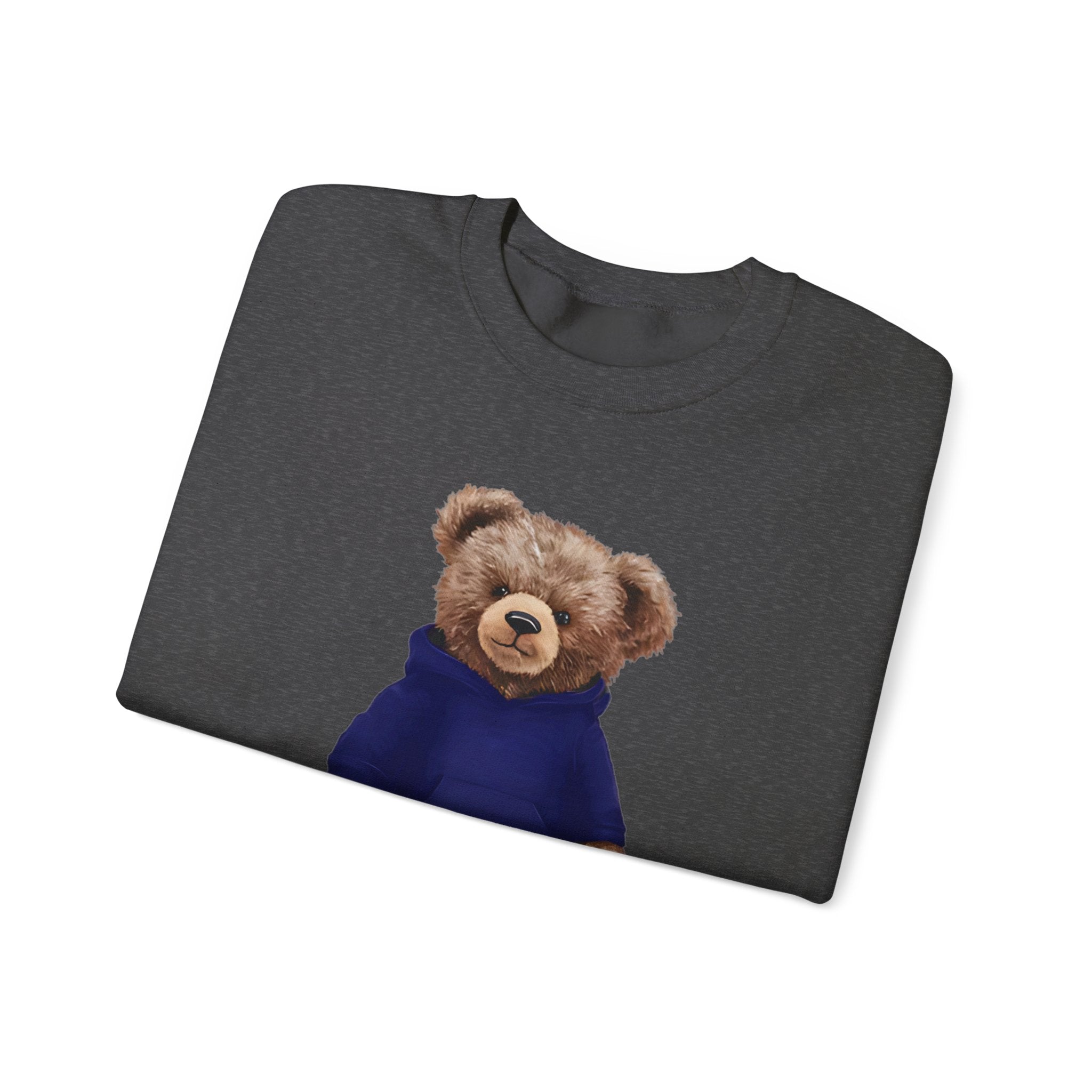 CUSTOMIZABLE Bear with Blue Hoodie Crewneck Sweatshirt | Perfect for Casual Days, Gift for Bear Lovers, Comfy Layer, Unisex Fashion, Cute Wardrobe Staple