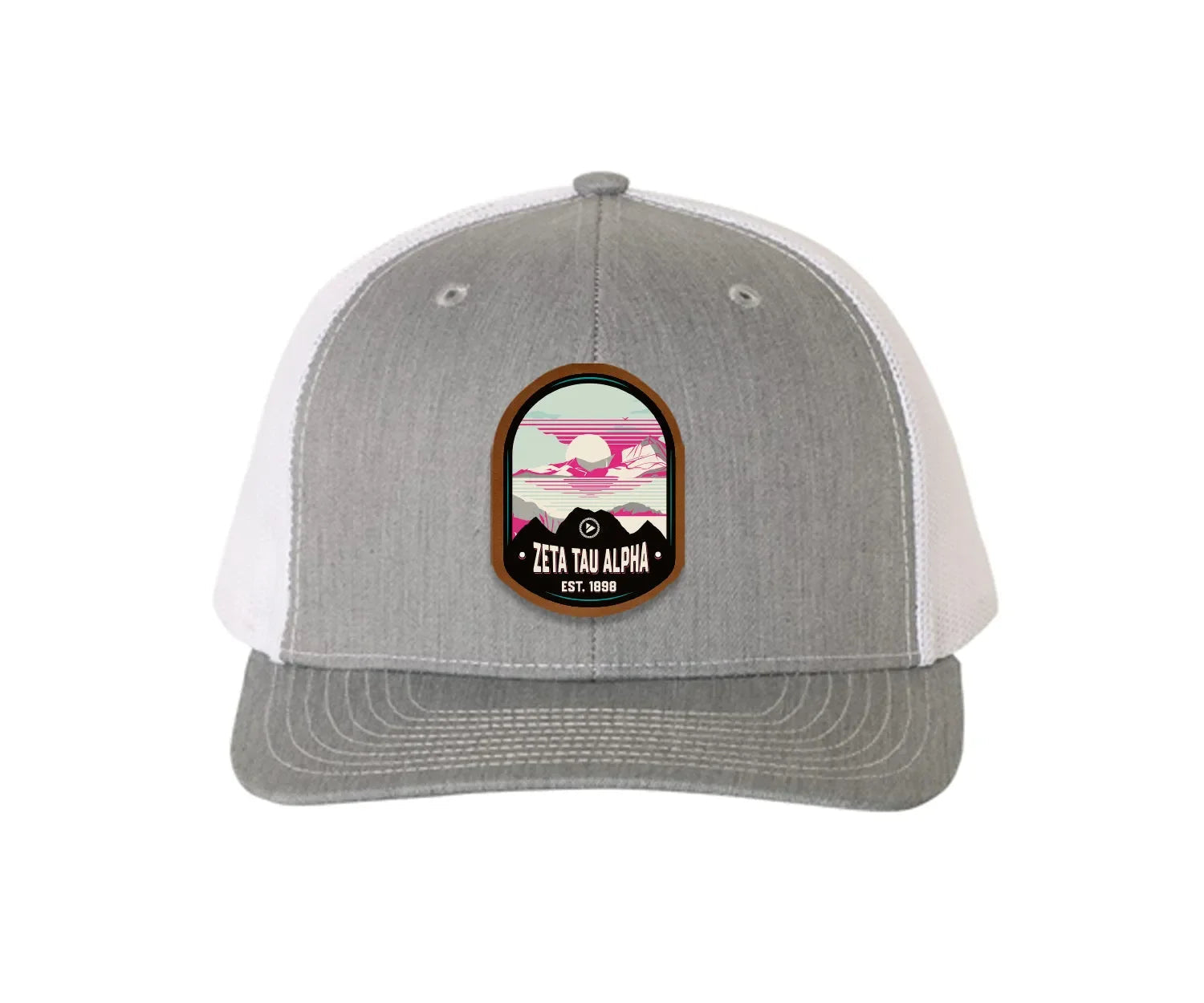 Zeta Tau Alpha Richardson 112 UV Print Leatherette Patch Trucker Hat - Ventura