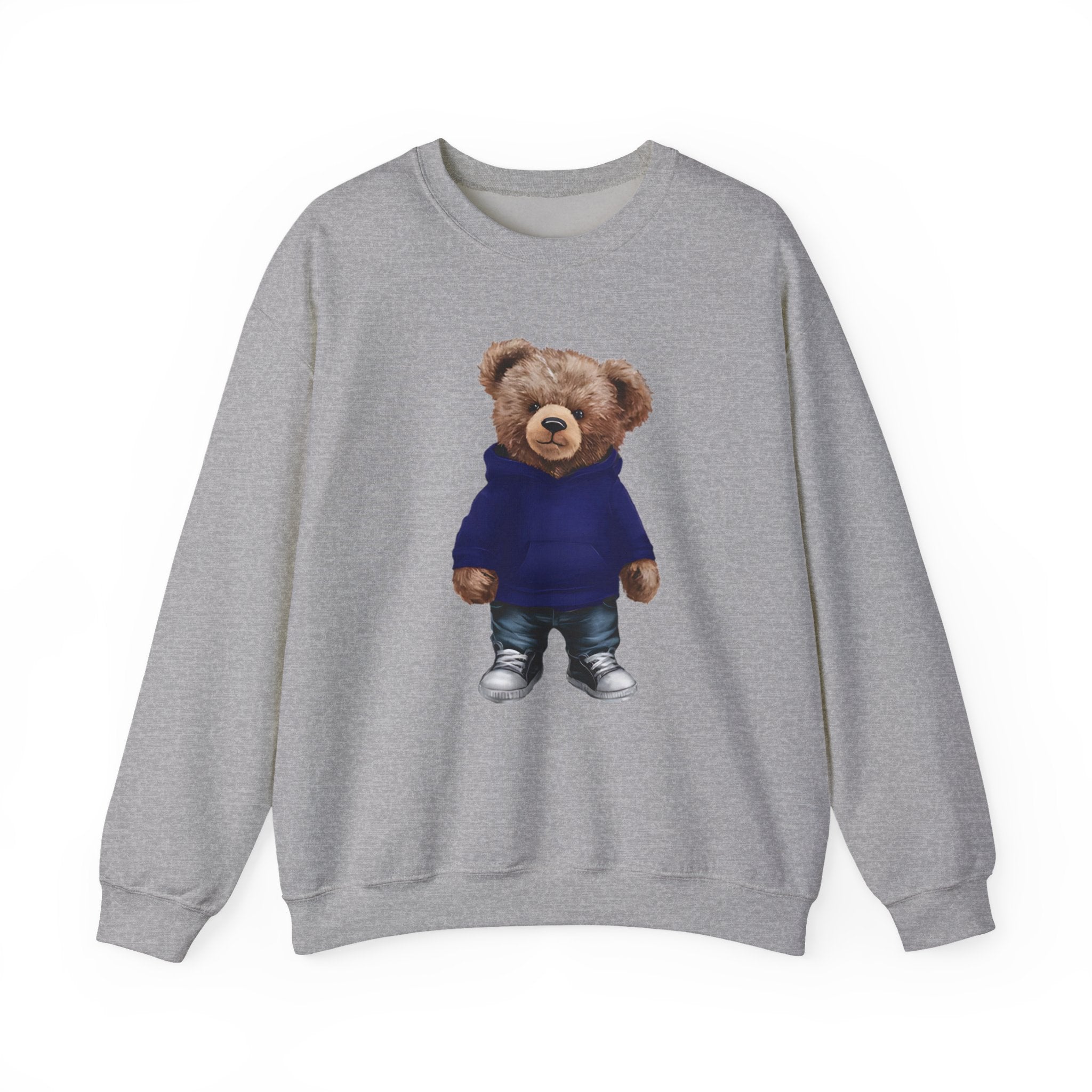 CUSTOMIZABLE Bear with Blue Hoodie Crewneck Sweatshirt | Perfect for Casual Days, Gift for Bear Lovers, Comfy Layer, Unisex Fashion, Cute Wardrobe Staple