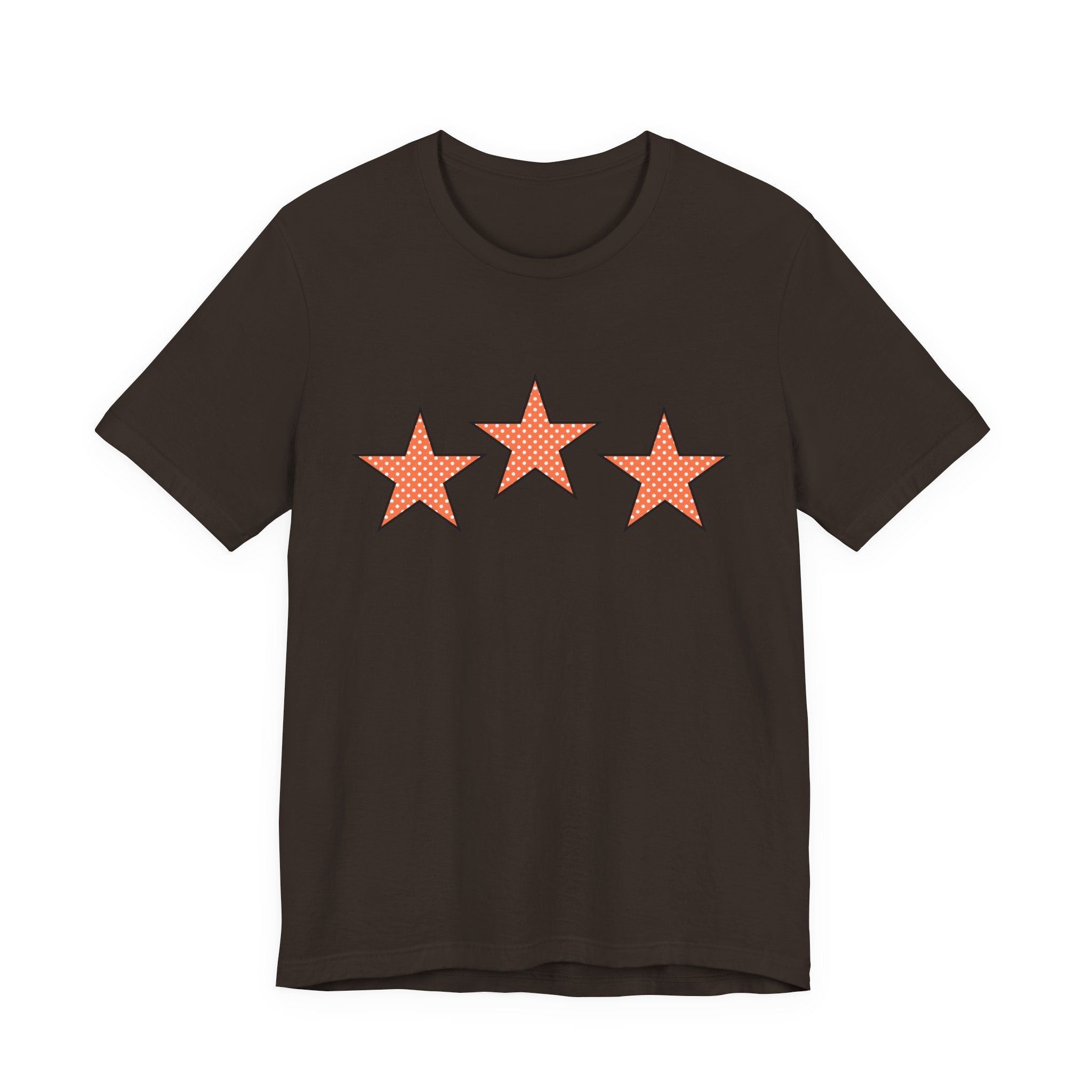 Customizable Orange & White Polka Dot Tri-Star Graphic Tee