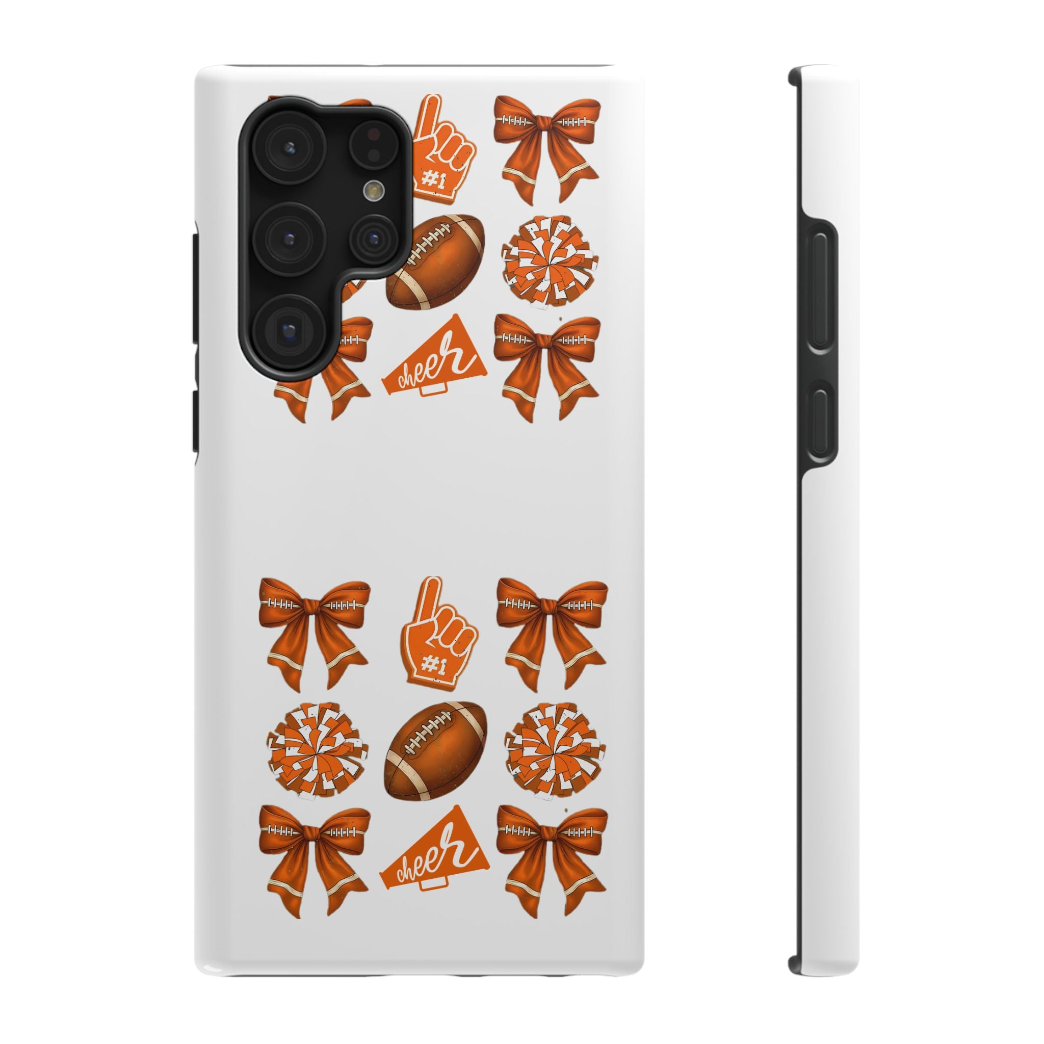 Customizable Orange-Themed Football Team Spirit Phone Case - Cheerful Accessories for Game Day, Unique Design for Fans, Sports Gift, Fall Celebrations, Team Pride