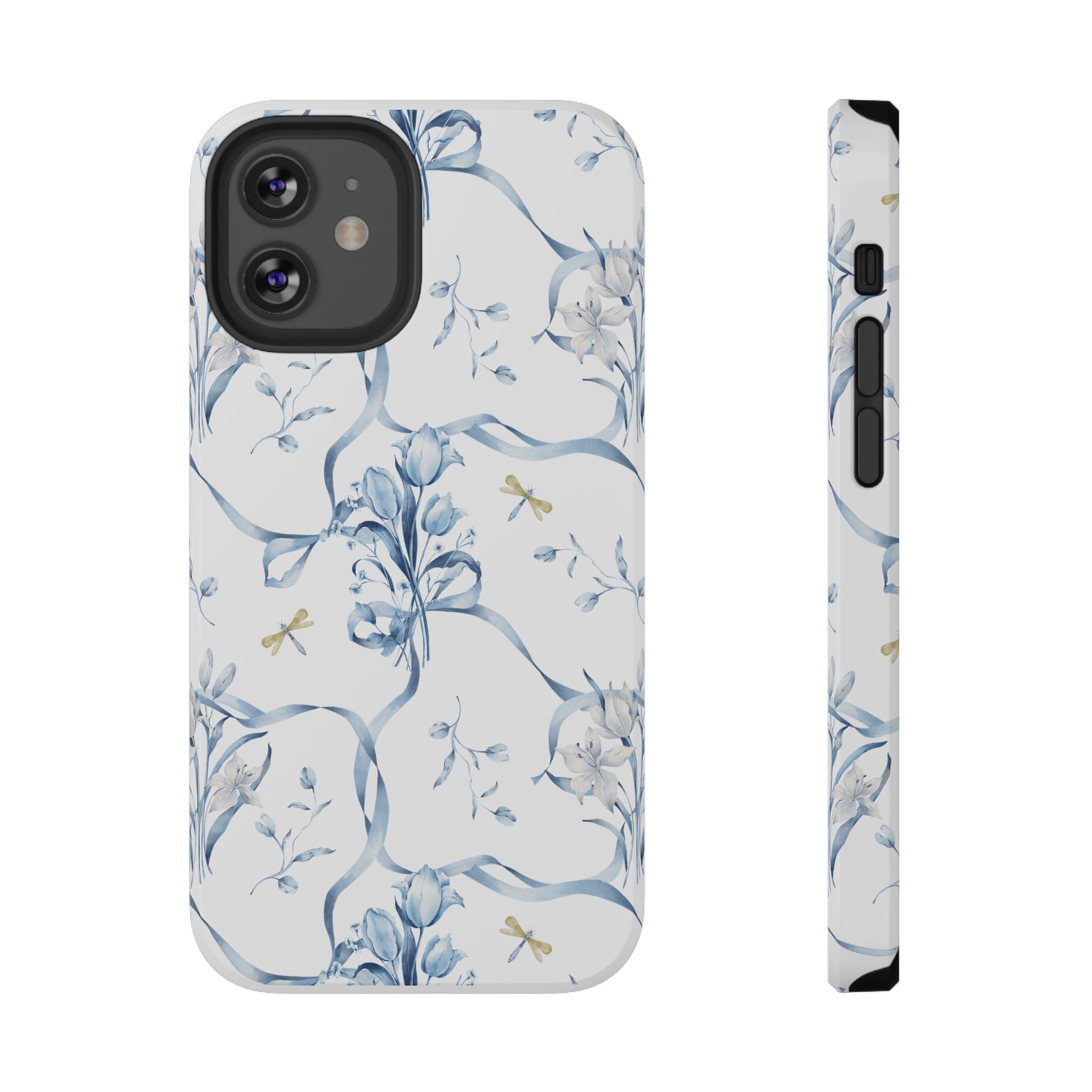 Customizable: Blue Floral-Inspired Phone Case
