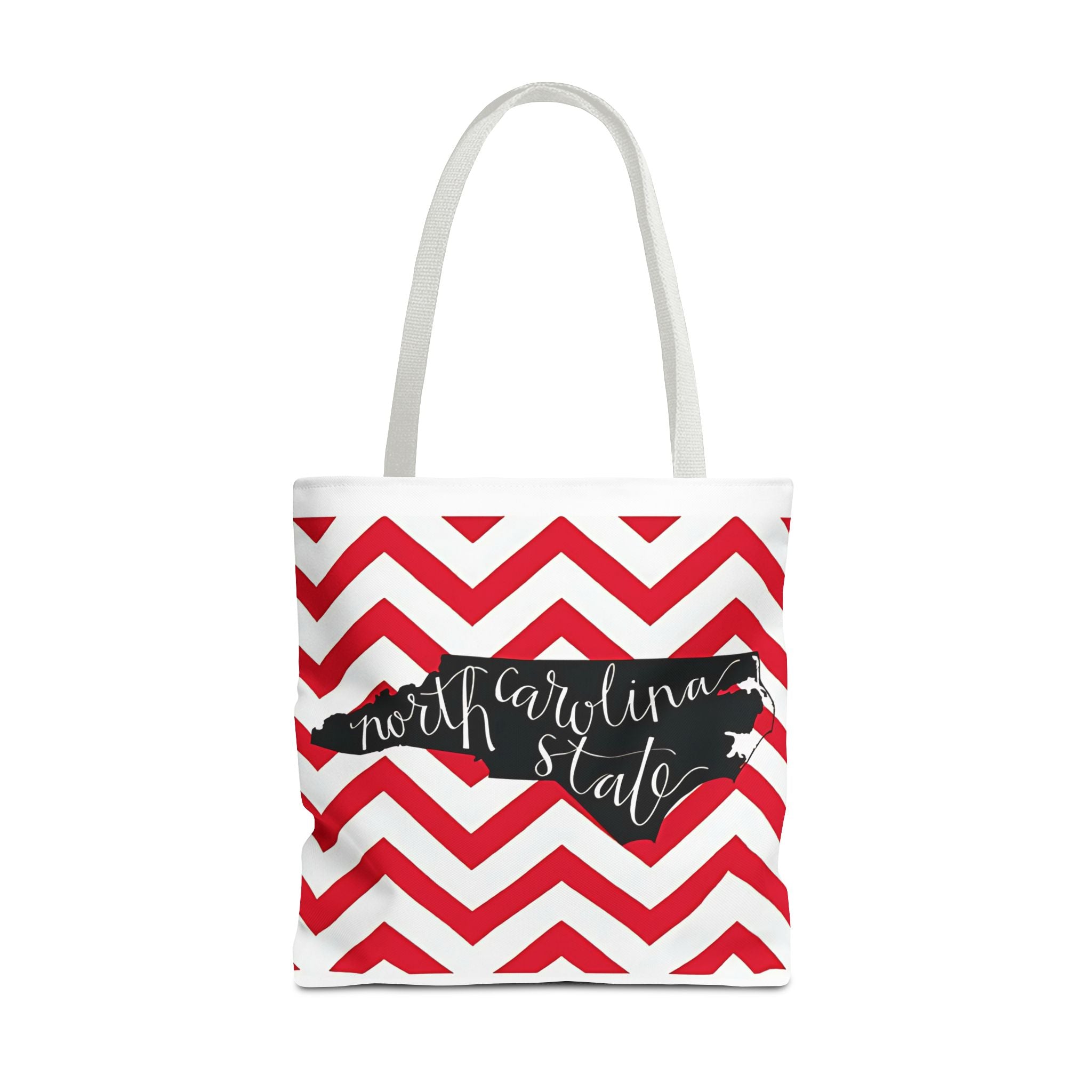 North Carolina Tote Bag, Stylish Chevron Pattern, Beach Essentials, Reusable Grocery Bag, Gift for Travelers, Southern Charm