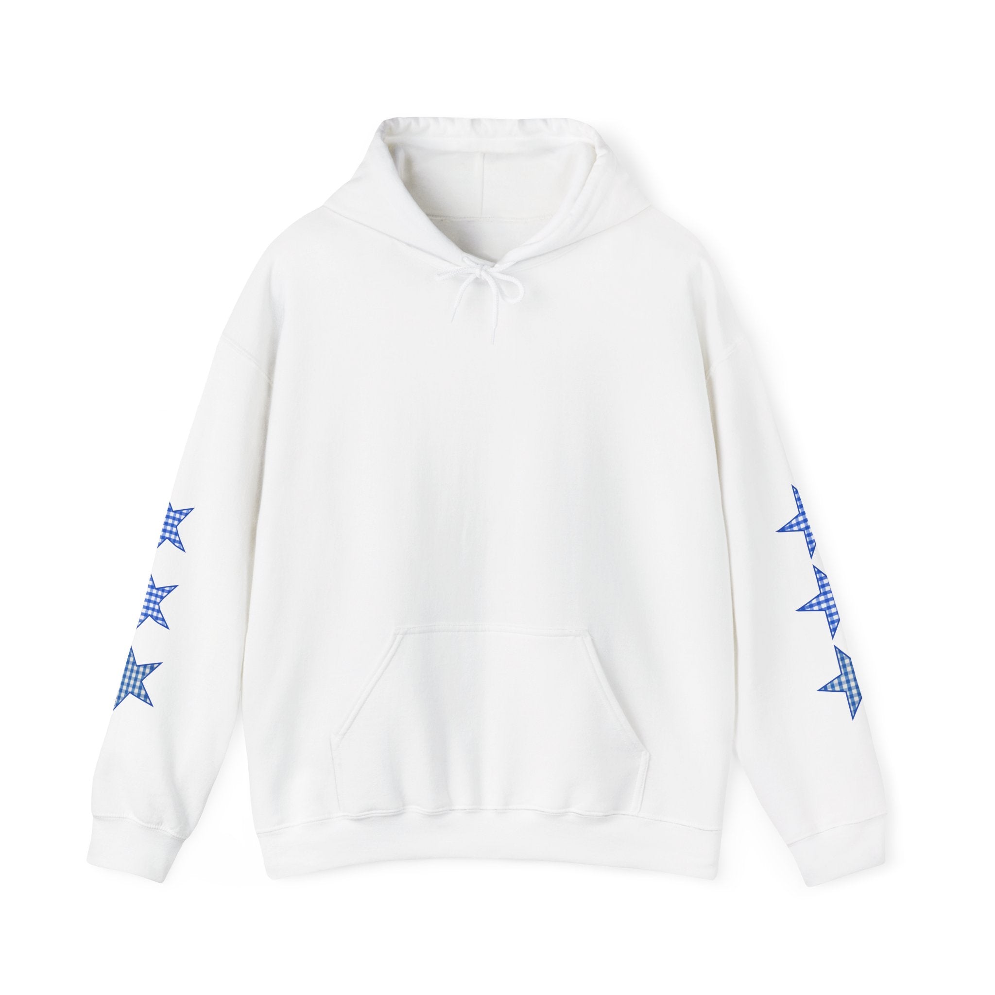 Customizable Tri-Star Blue Gingham Hoodie