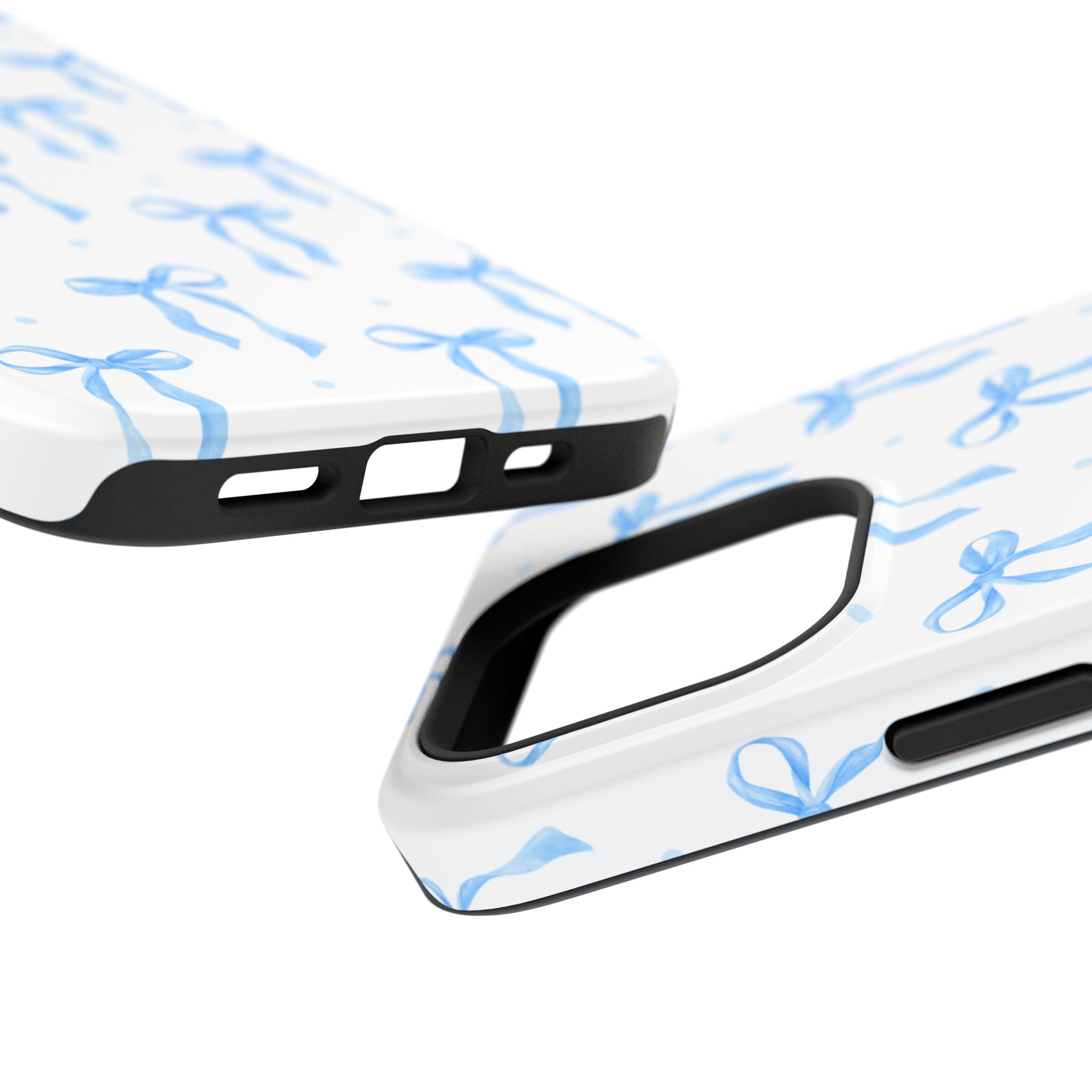 Customizable: Chic Blue Coquette Bow Impact-Resistant Phone Case