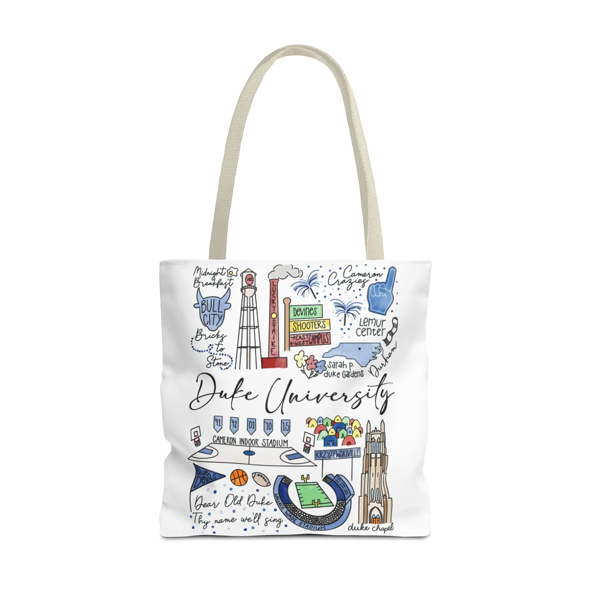 Duke University Tote Bag, College Spirit Bag, Campus Life Accessory, School Pride Gift, Eco-Friendly Shopping Bag