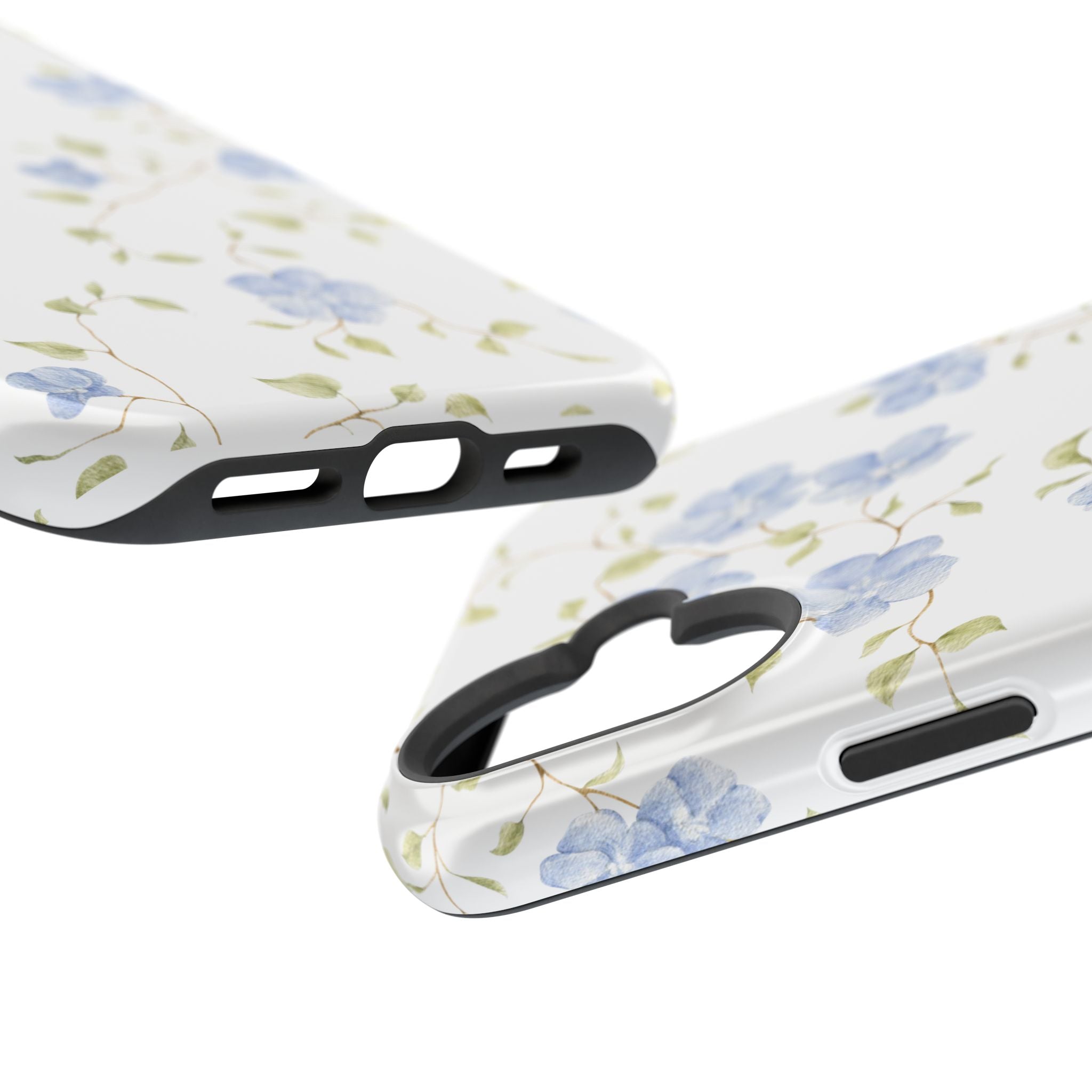 Customizable: Blue Floral Impact-Resistant Phone Case