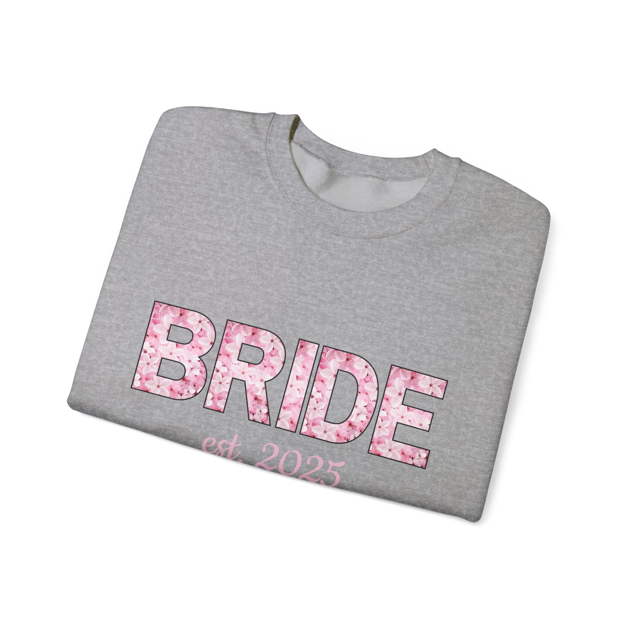 Floral Bride Sweatshirt - Customizable Wedding Date and Name