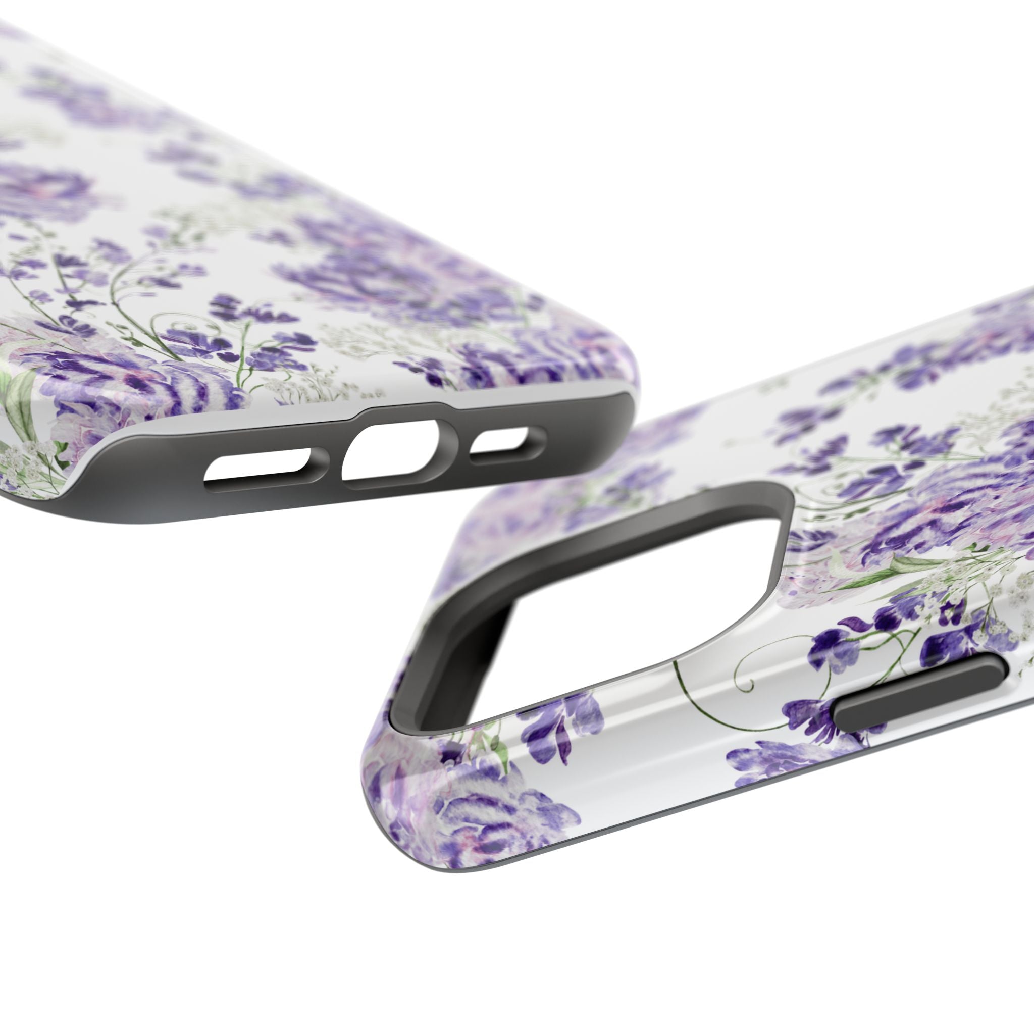 Customizable: Purple Floral Impact-Resistant Phone Case