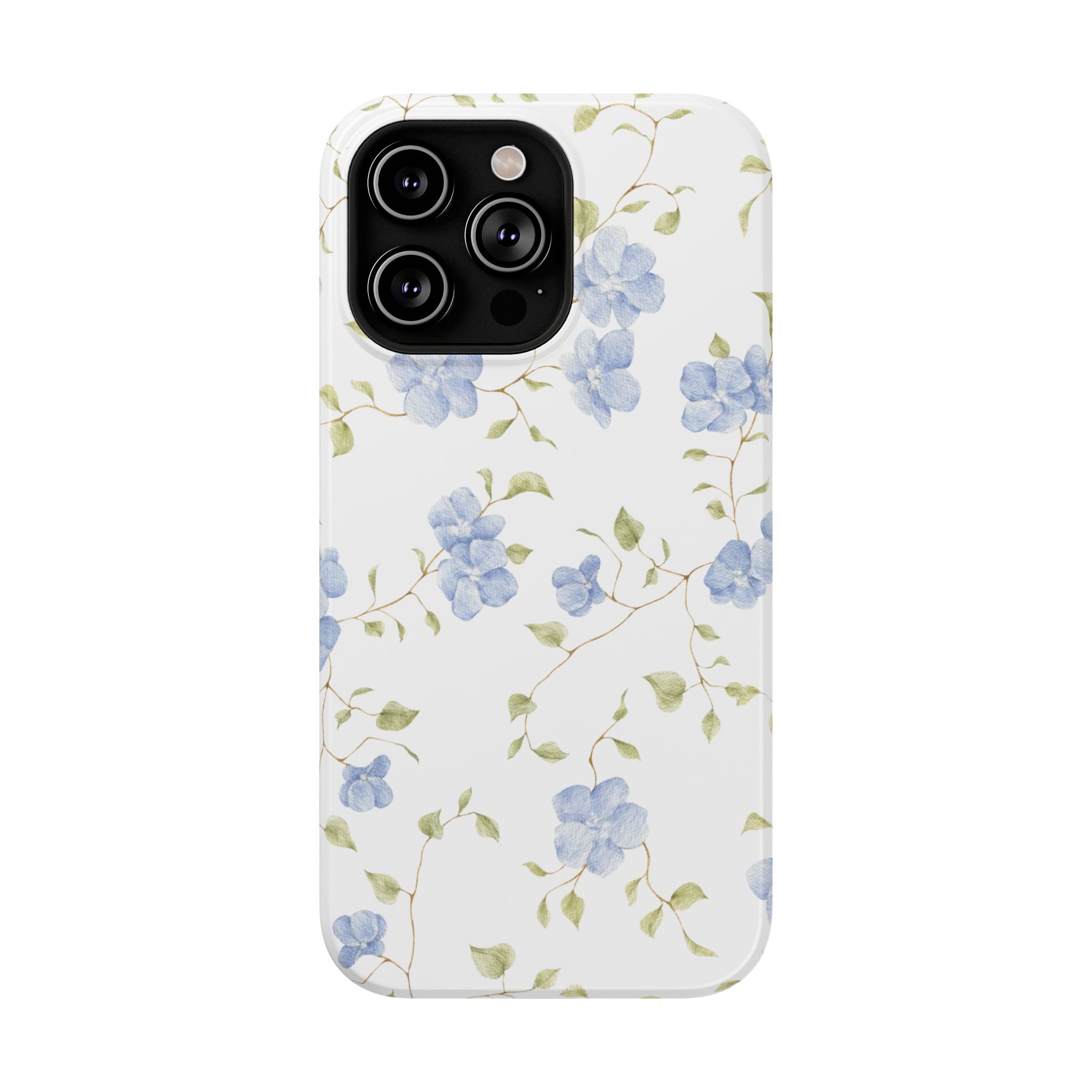 Customizable: Blue Floral Impact-Resistant Phone Case