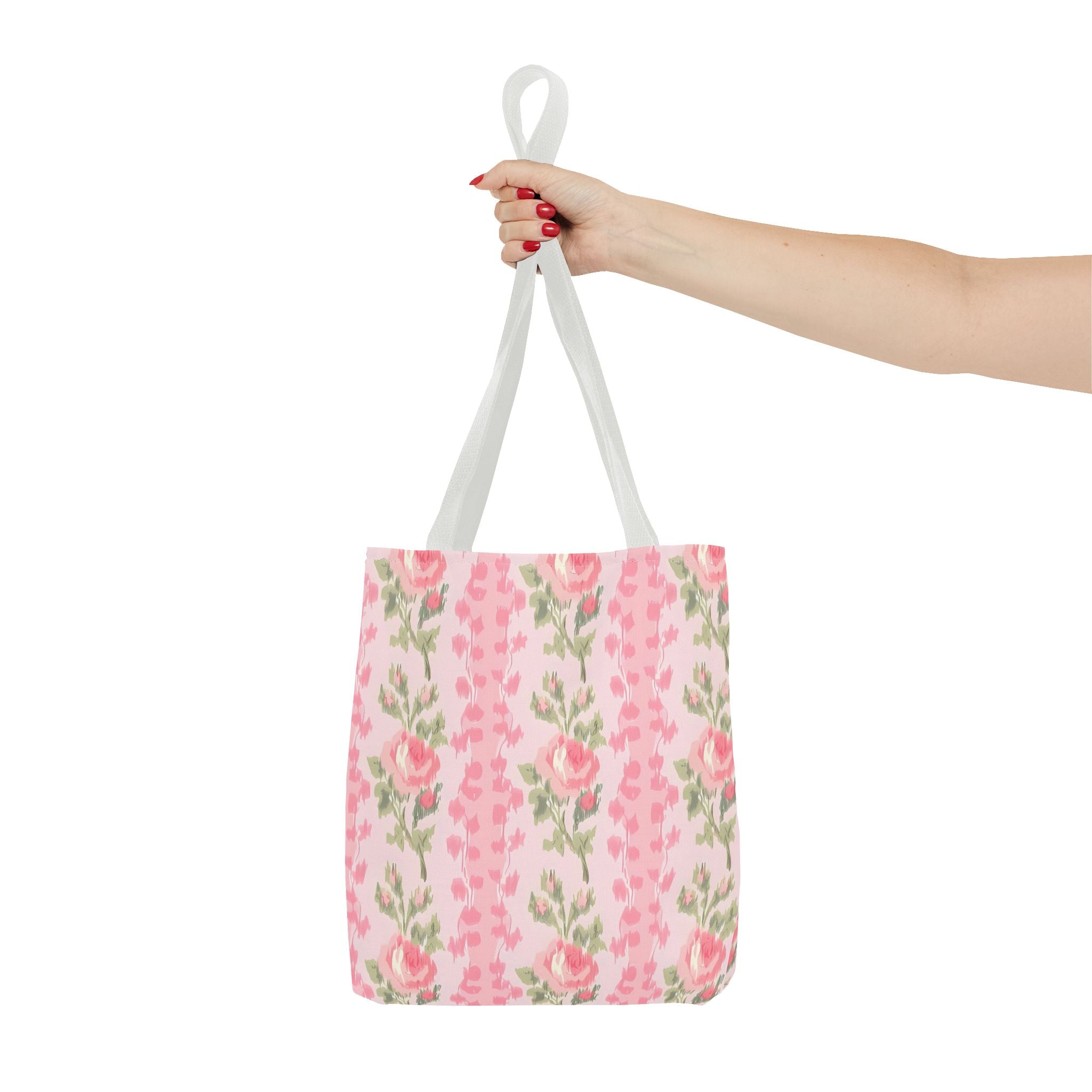 Customizable Elegant Pink Floral Tote