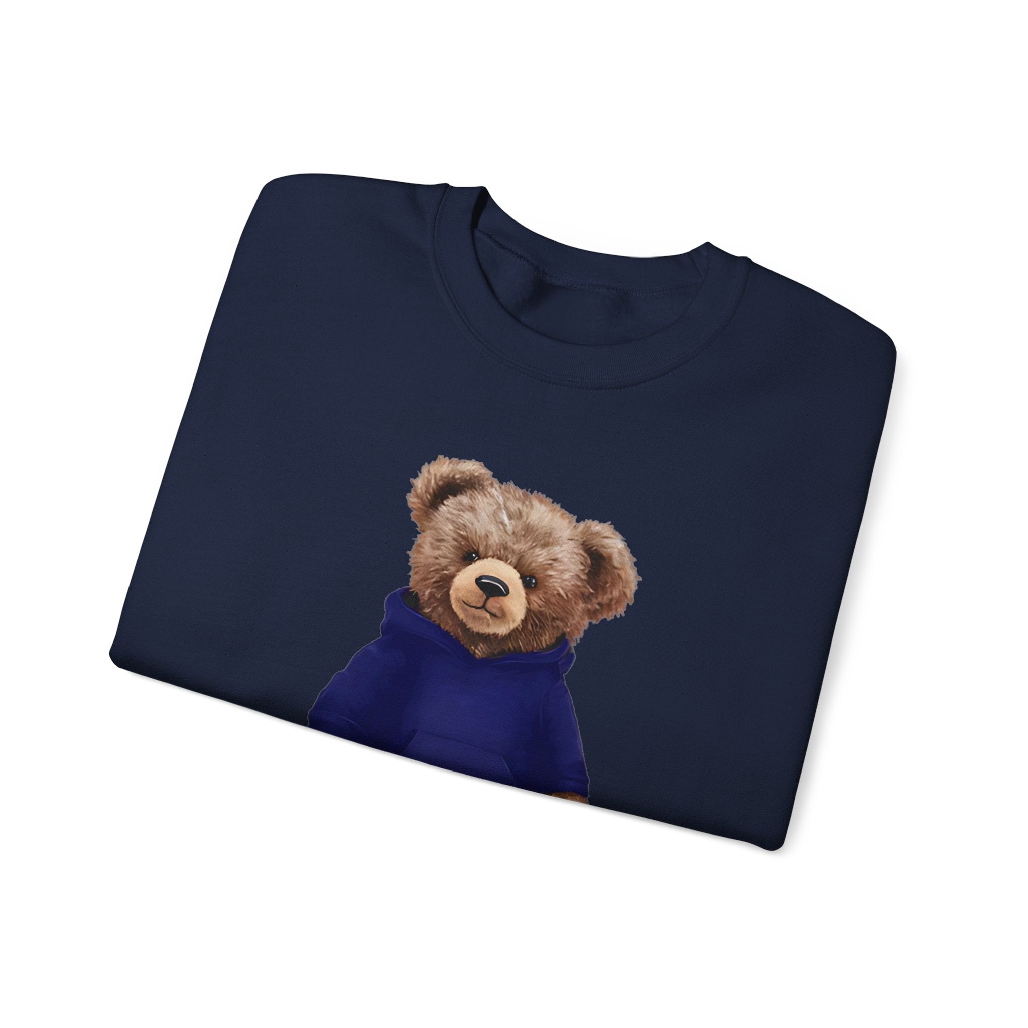 CUSTOMIZABLE Bear with Blue Hoodie Crewneck Sweatshirt | Perfect for Casual Days, Gift for Bear Lovers, Comfy Layer, Unisex Fashion, Cute Wardrobe Staple