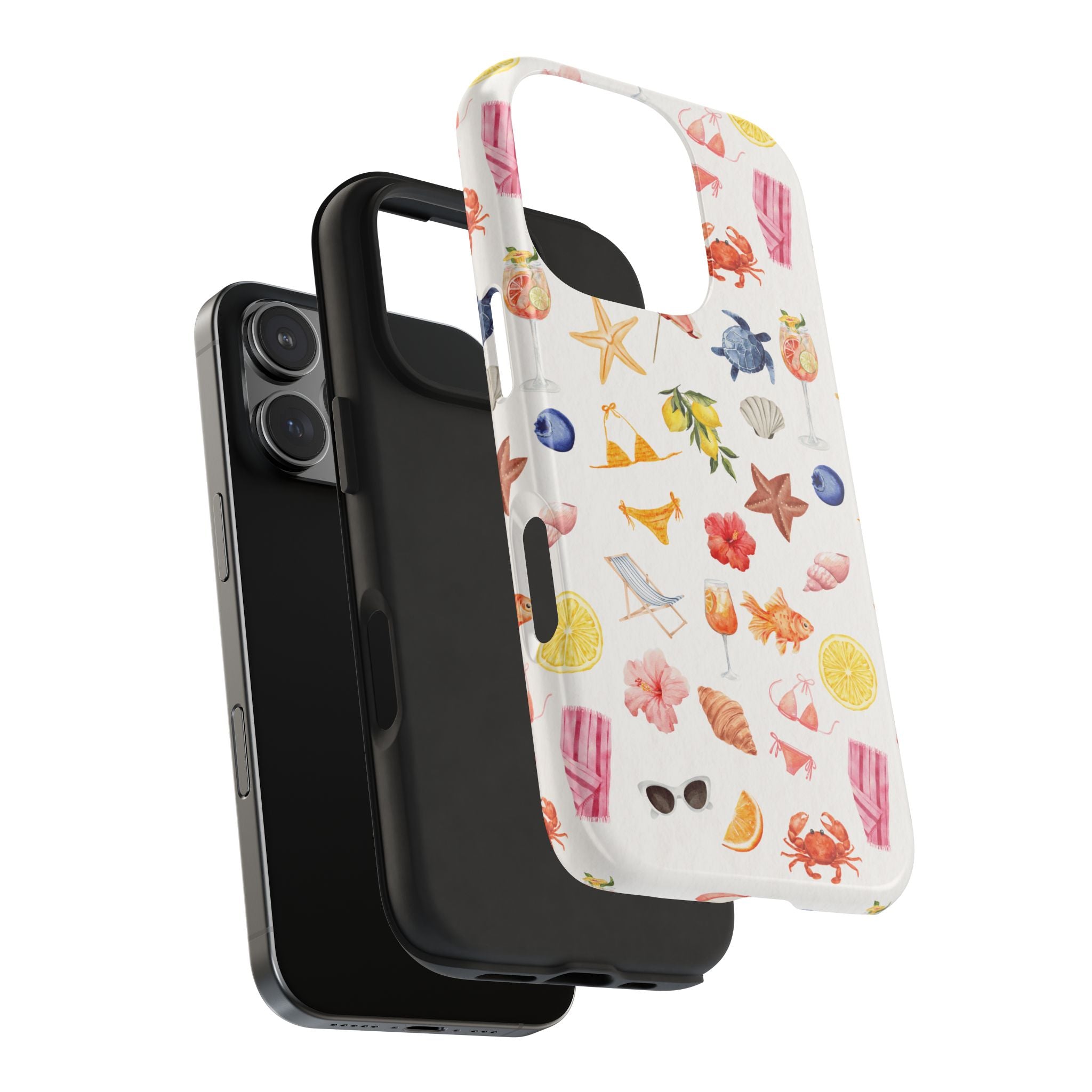 Customizable: Tropical Summer Phone Case, Vivid Coastal Design, Perfect Gift for Beach Lovers, Vacation Memories, Durable Tough Cases