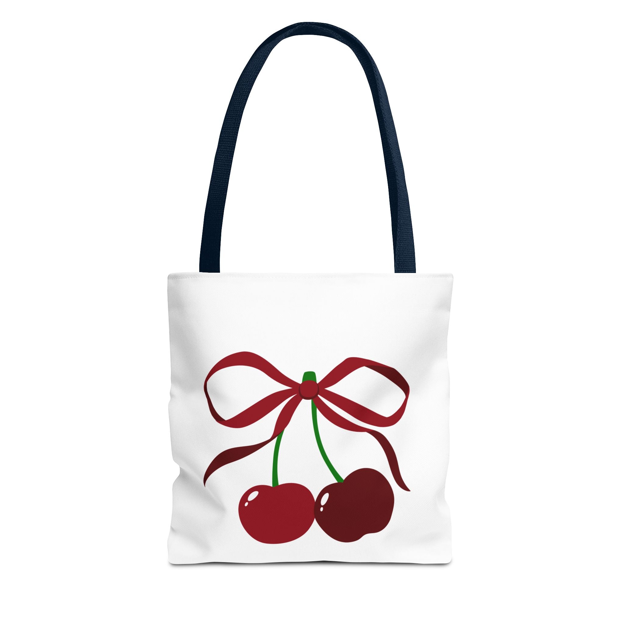 Customizable: Cherry Bow Tote Bag, Cute Carry-All for Everyday, Gift for Her, Eco-Friendly Shopping Bag, Perfect for Summer Outings