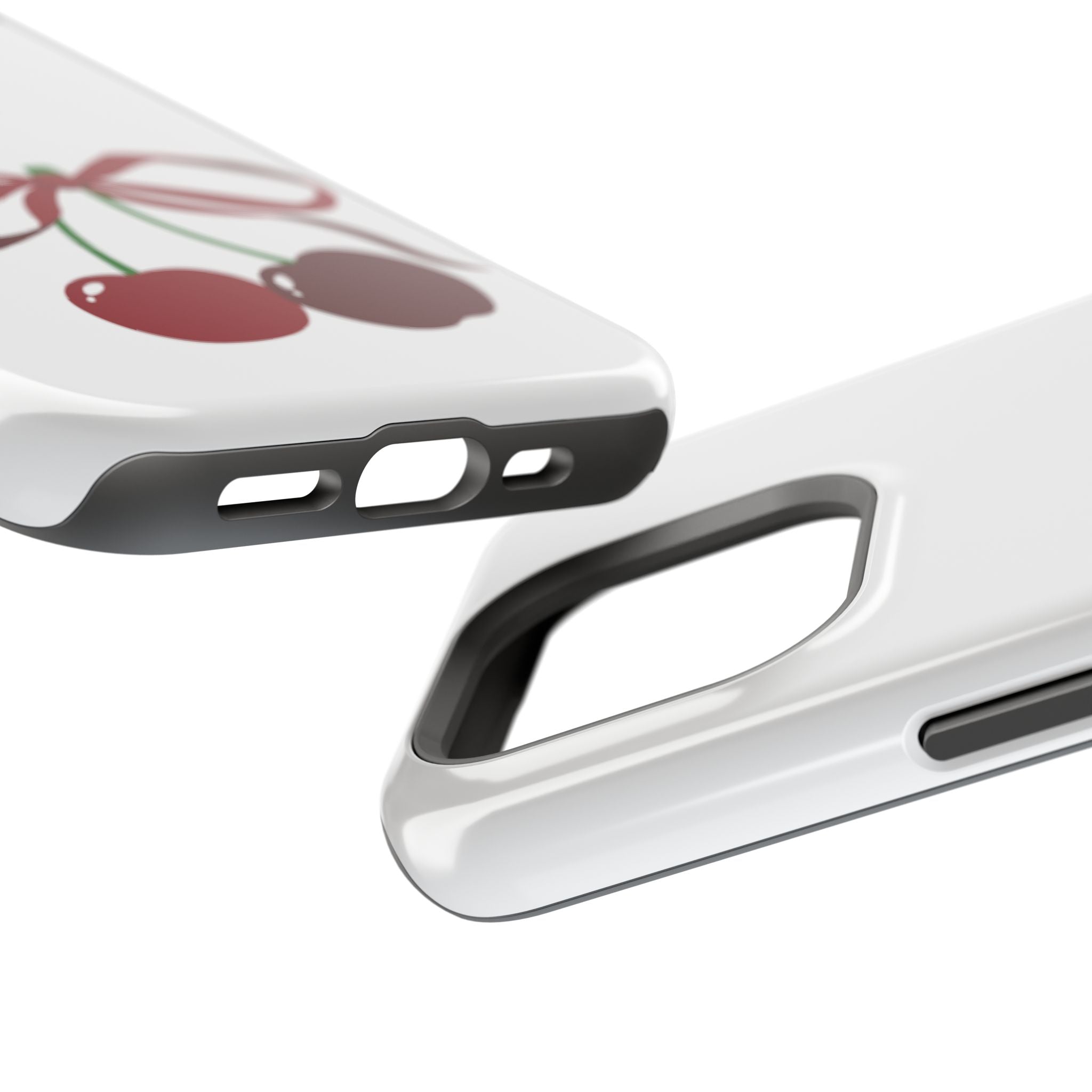 Customizable: Cherry Bow Impact-Resistant Case for Smartphones | Cute Phone Cover | Gift for Her | Cherry Lover's Accessory | Durable Phone Case