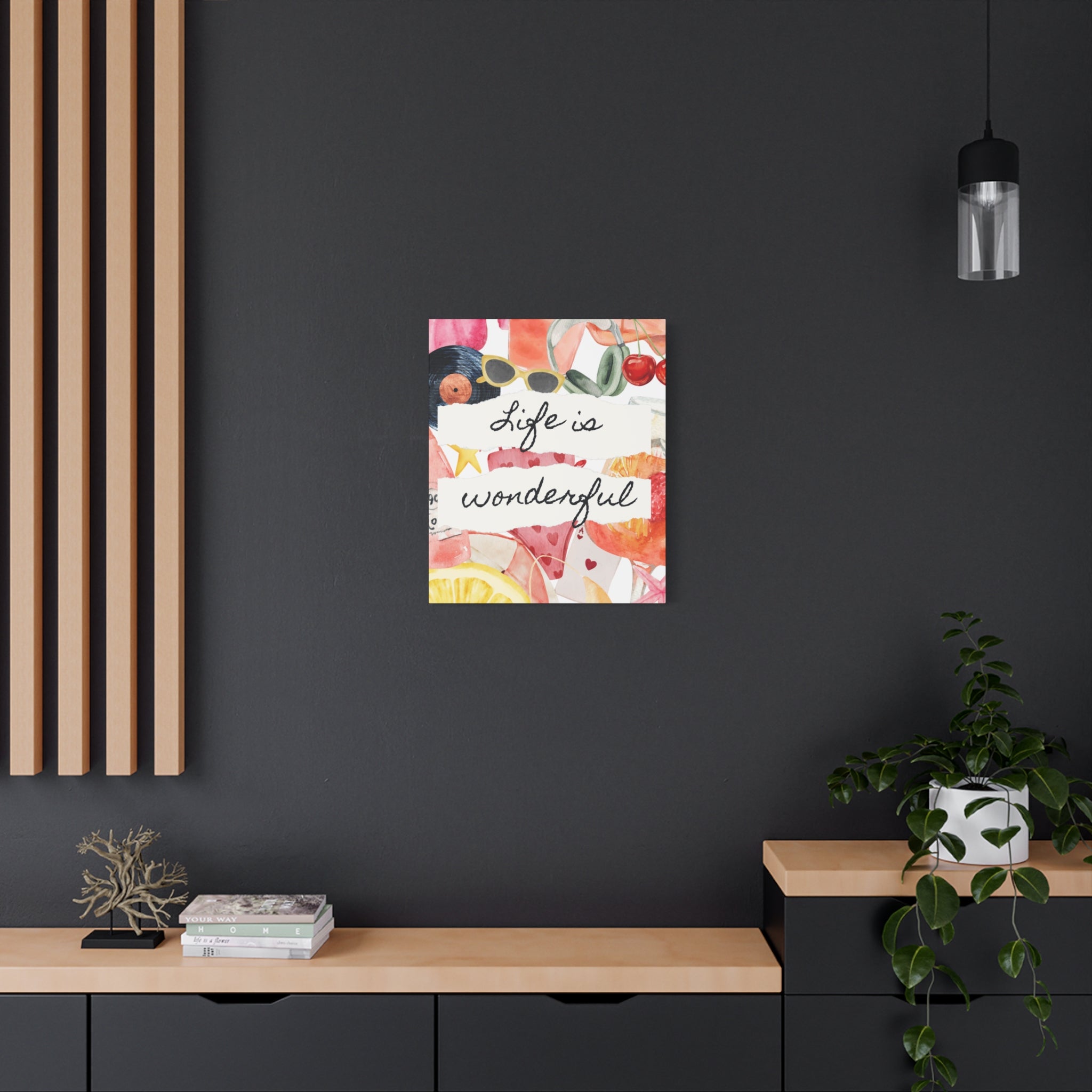 Life is Wonderful Canvas Wall Art, Colorful Decor, Inspirational Gift, Home Display, Summery Wall Art, Motivational Print