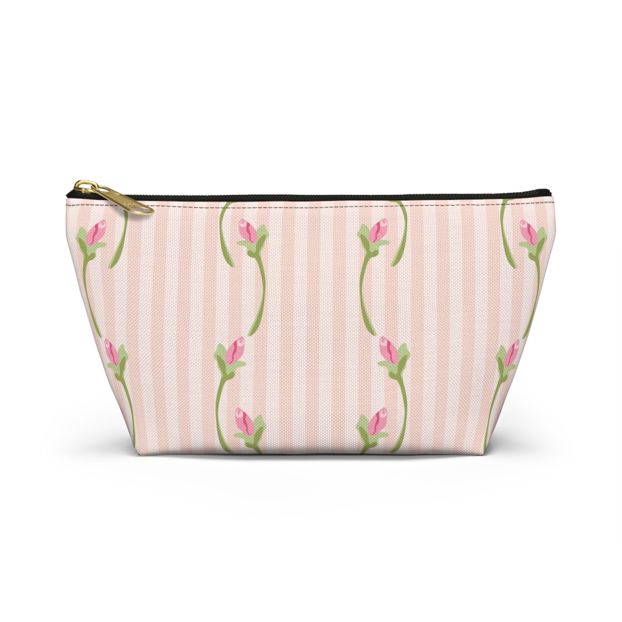 Customizable: Floral Accessory Pouch with T-bottom