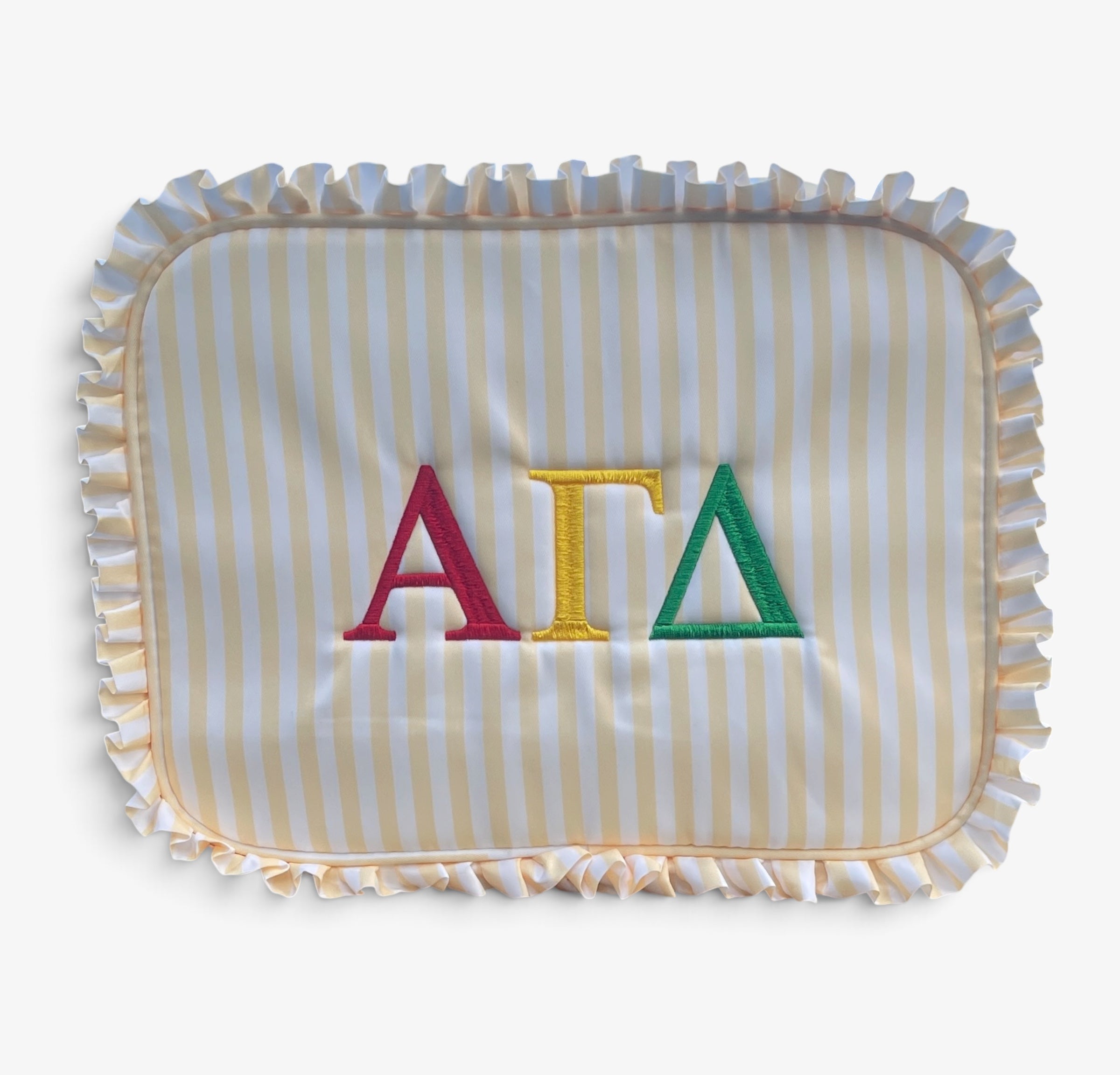AGD Stripe Ruffle Cosmetic Bag