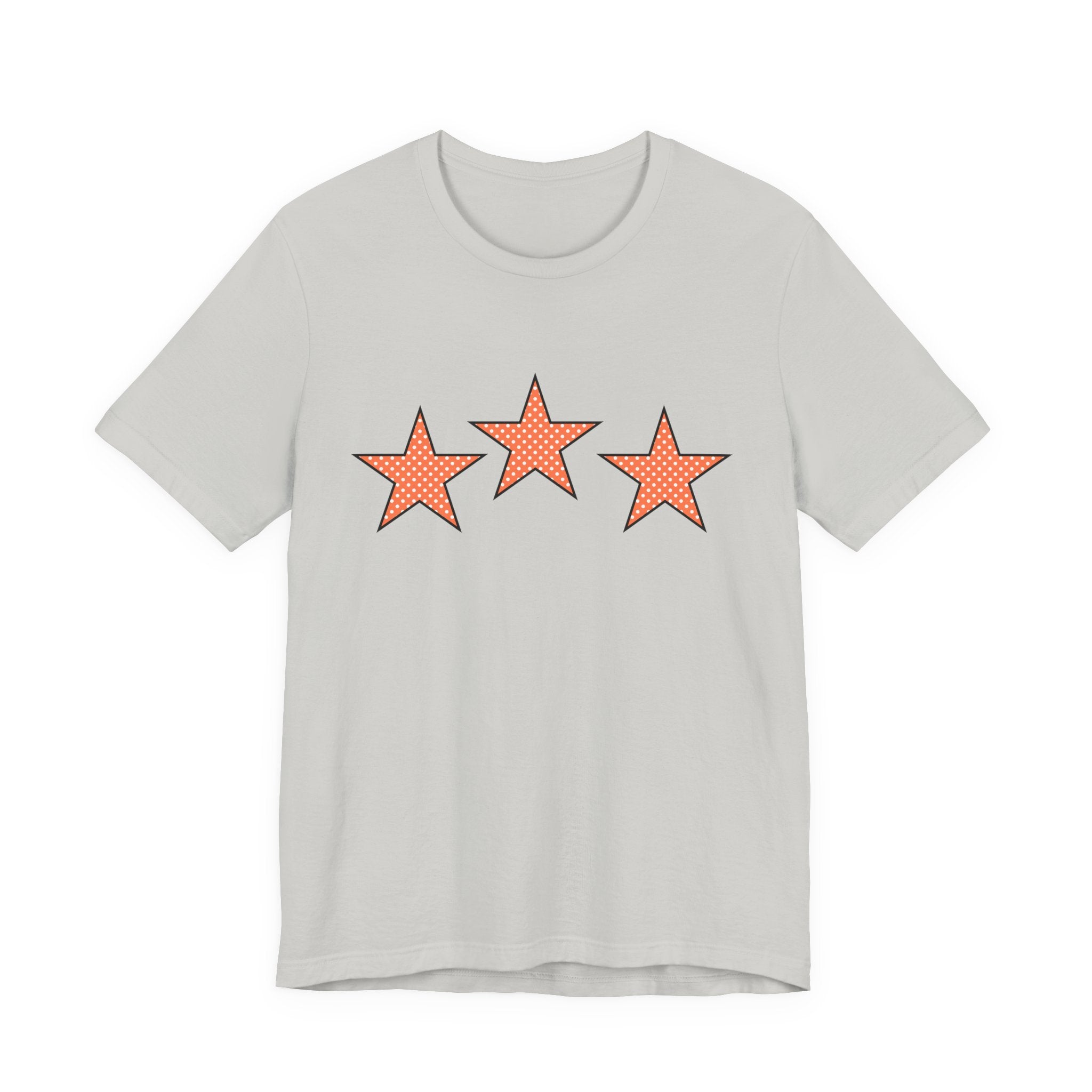 Customizable Orange & White Polka Dot Tri-Star Graphic Tee