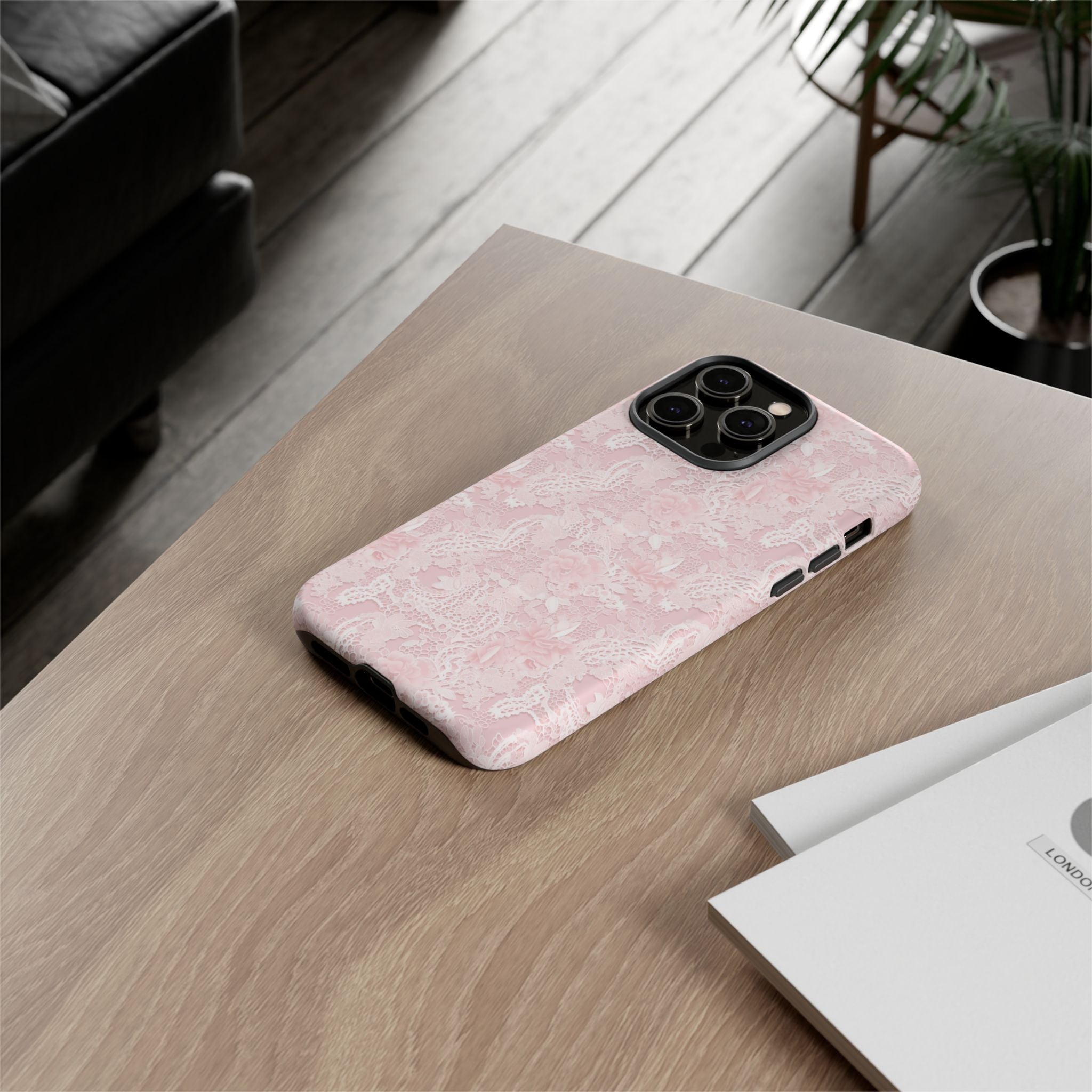 Customizable: Pink Floral Phone Case, Stylish Tough Cases, Unique Gift for Her, Cute Phone Accessories, Floral Tech Cover