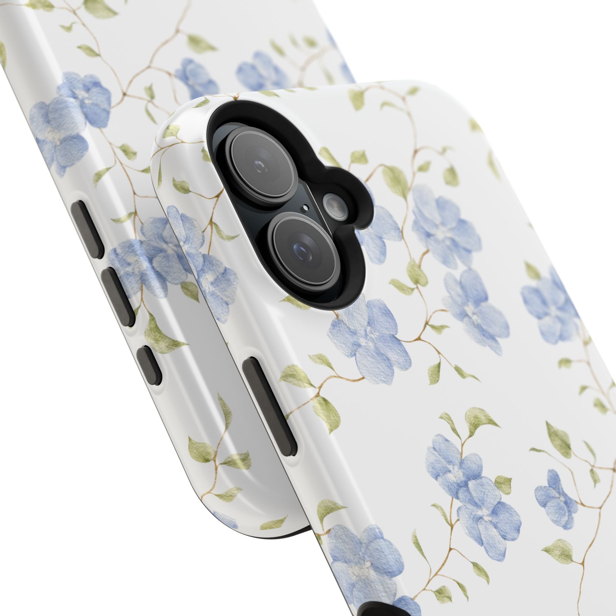 Customizable: Blue Floral Impact-Resistant Phone Case