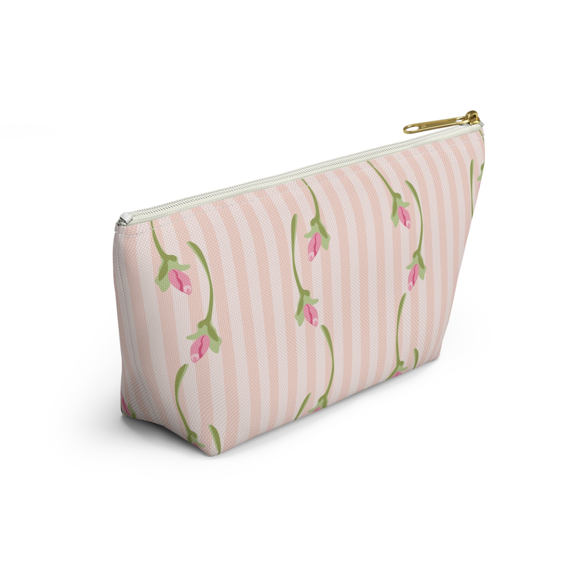 Customizable: Floral Accessory Pouch with T-bottom
